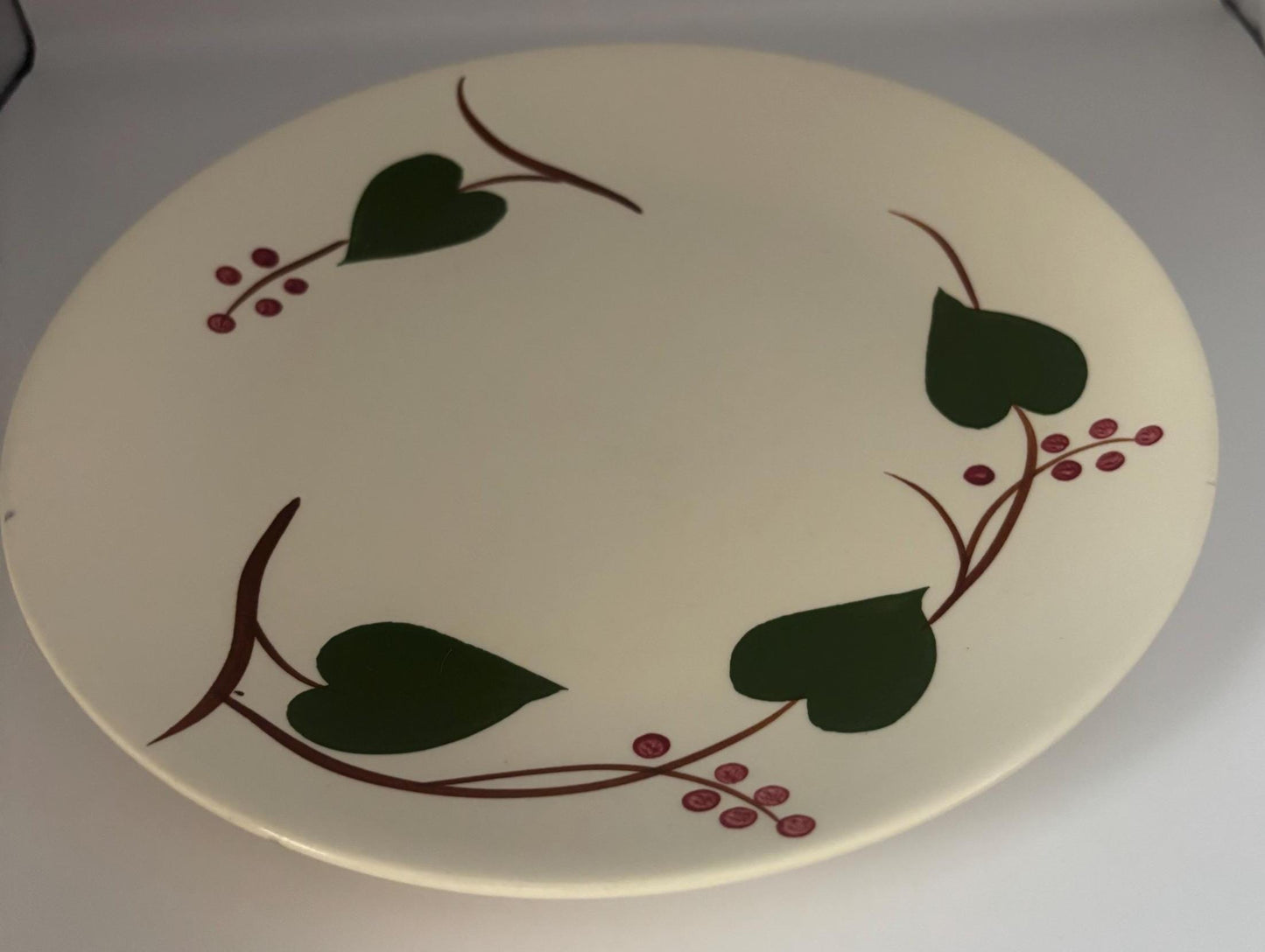 Blue Ridge Stan Home Ivy Dinner Plate, by Southern Potteries, Circa 1930's, Hearts Together Forever Platter, Lover Antiques and Vintage