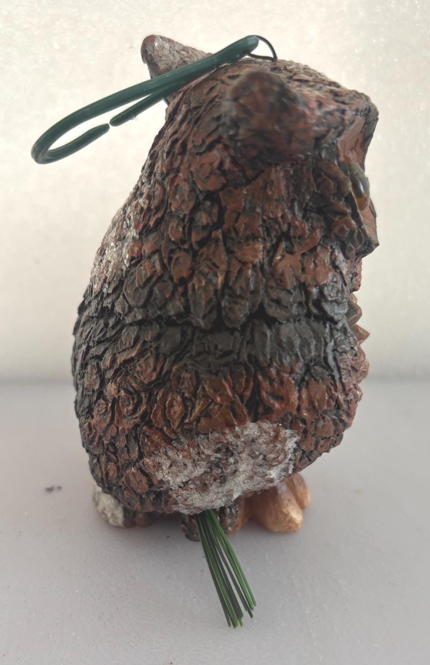 Vintage Owl in Pinecone Basket Ornament Gift For Her Lover Antiques and Vintage