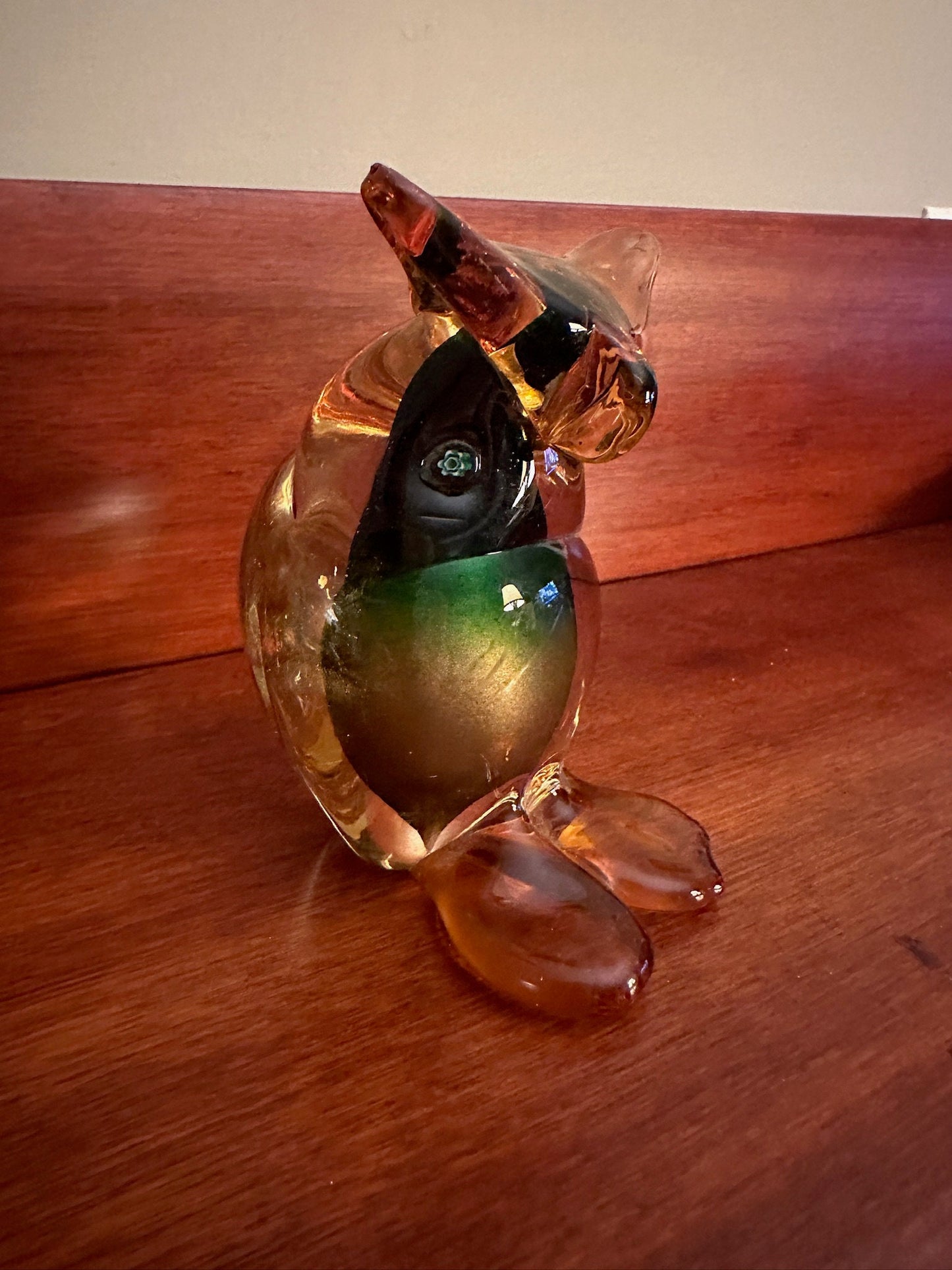 Vintage Murano Glass Owl, made with 24k Gold, Murano Glass Art, Lover Antiques and Vintage