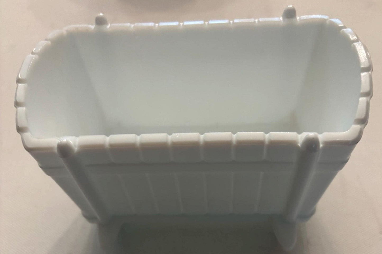 Vintage Indiana White Milk Glass Rocking Baby Crib Bassinet Glass Cradle Lover Antiques and Vintage