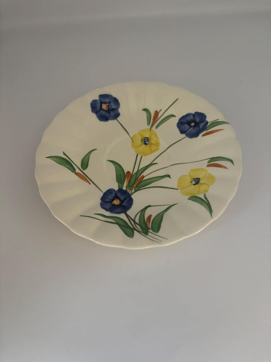 Blue Ridge Southern Potteries Saucer Plate, Summer Flowers Design, Lover Antiques and Vintage