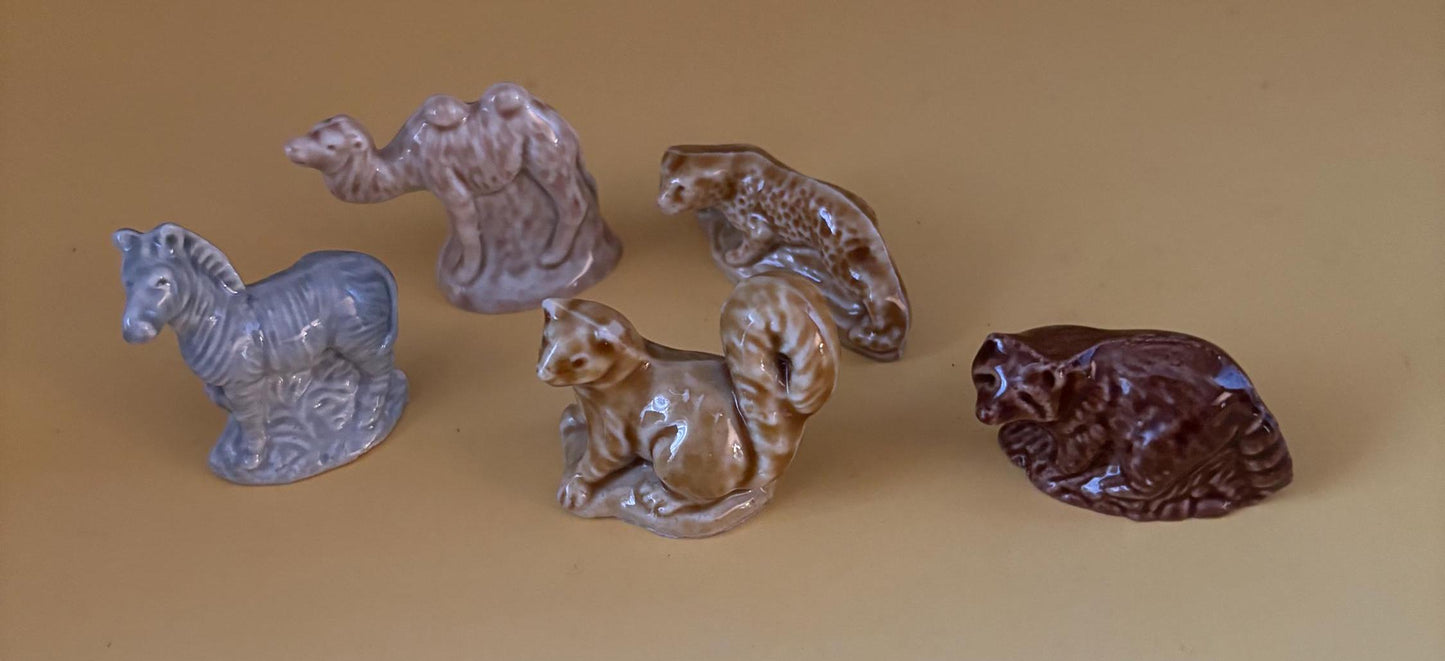 Vintage Wade of England Miniature Animals Collection Zebra Squirrel Raccoon Camel Lion Lover Antiques and Vintage