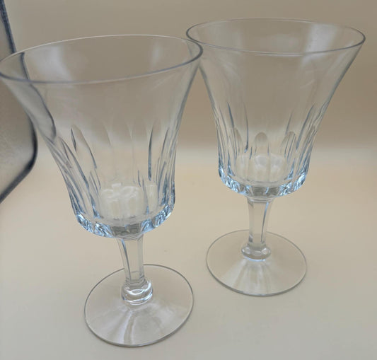 Vintage Crystal Water Glasses Set of 2 Glass Art Lover Antiques and Vintage