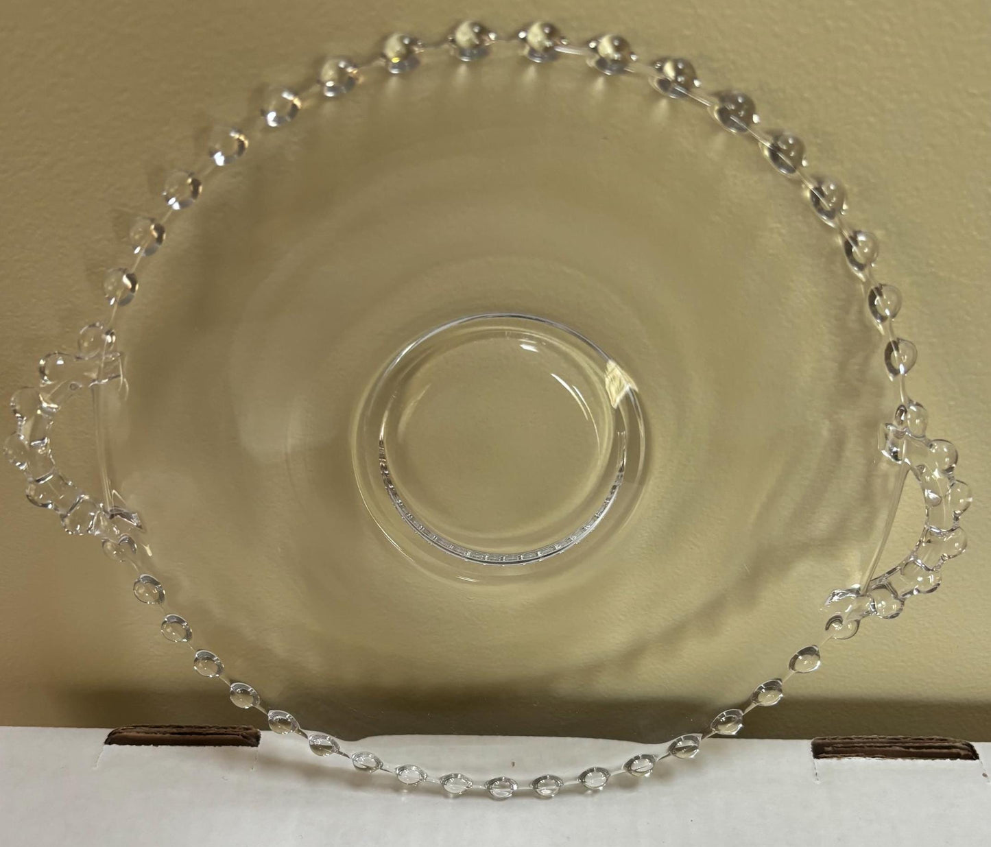 Antique Imperial Beaded Glass Candlewick Plate Platter Lover Antiques and Vintage