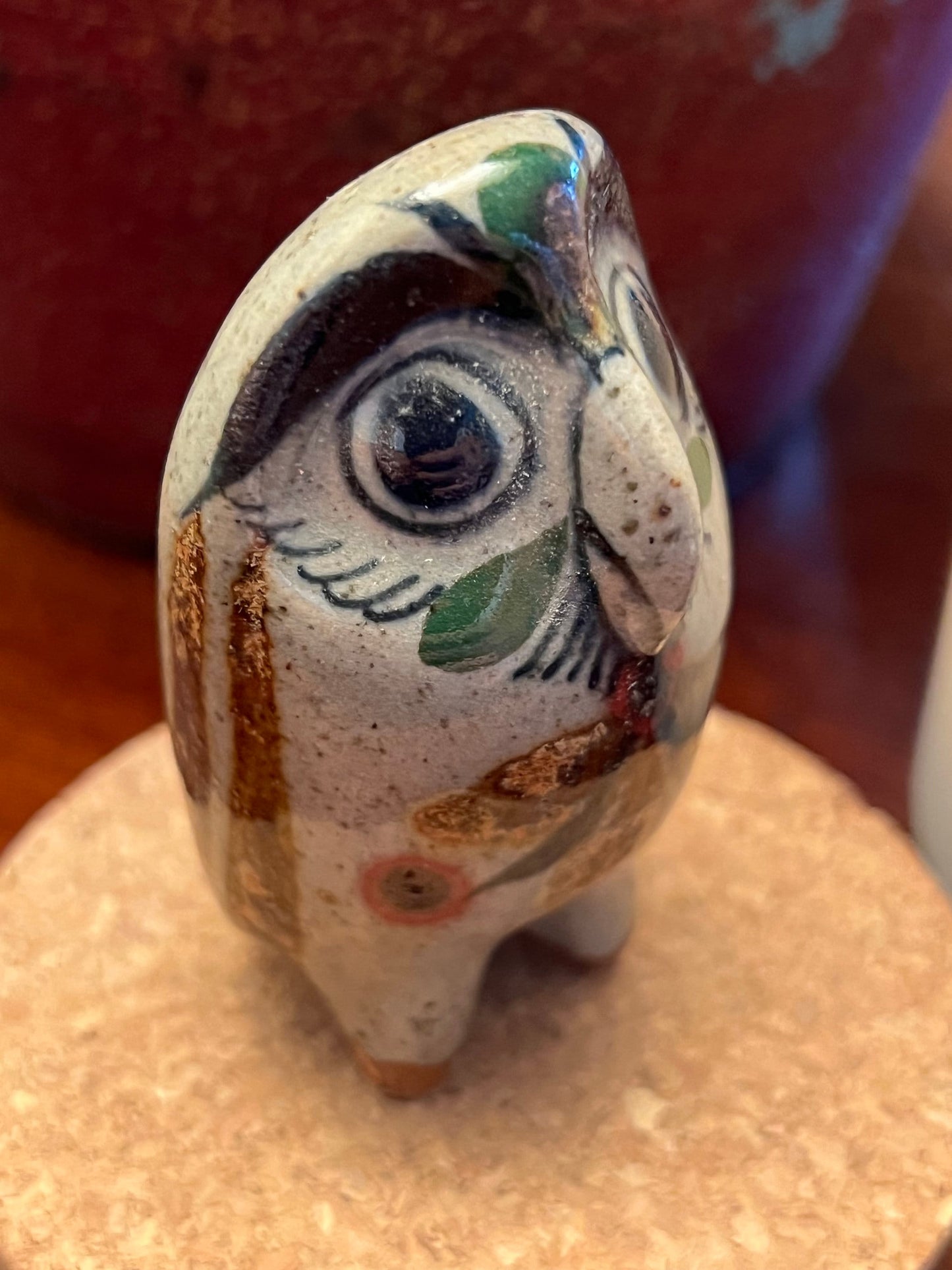 Vintage Tonala Pottery Owl: El Palomar Ken Edwards, Mid-Century Modern Owl Art