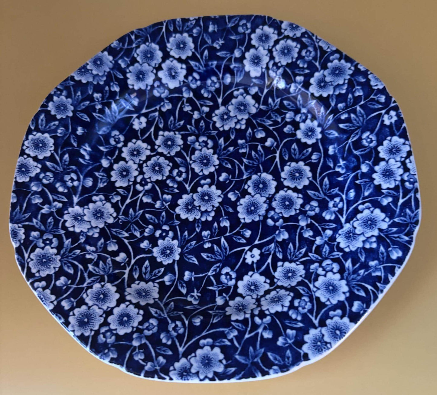 CALICO Blue Flower Dessert Plates Royal Crownford Ironstone England Blue and White Floral Transferware Lover Antiques