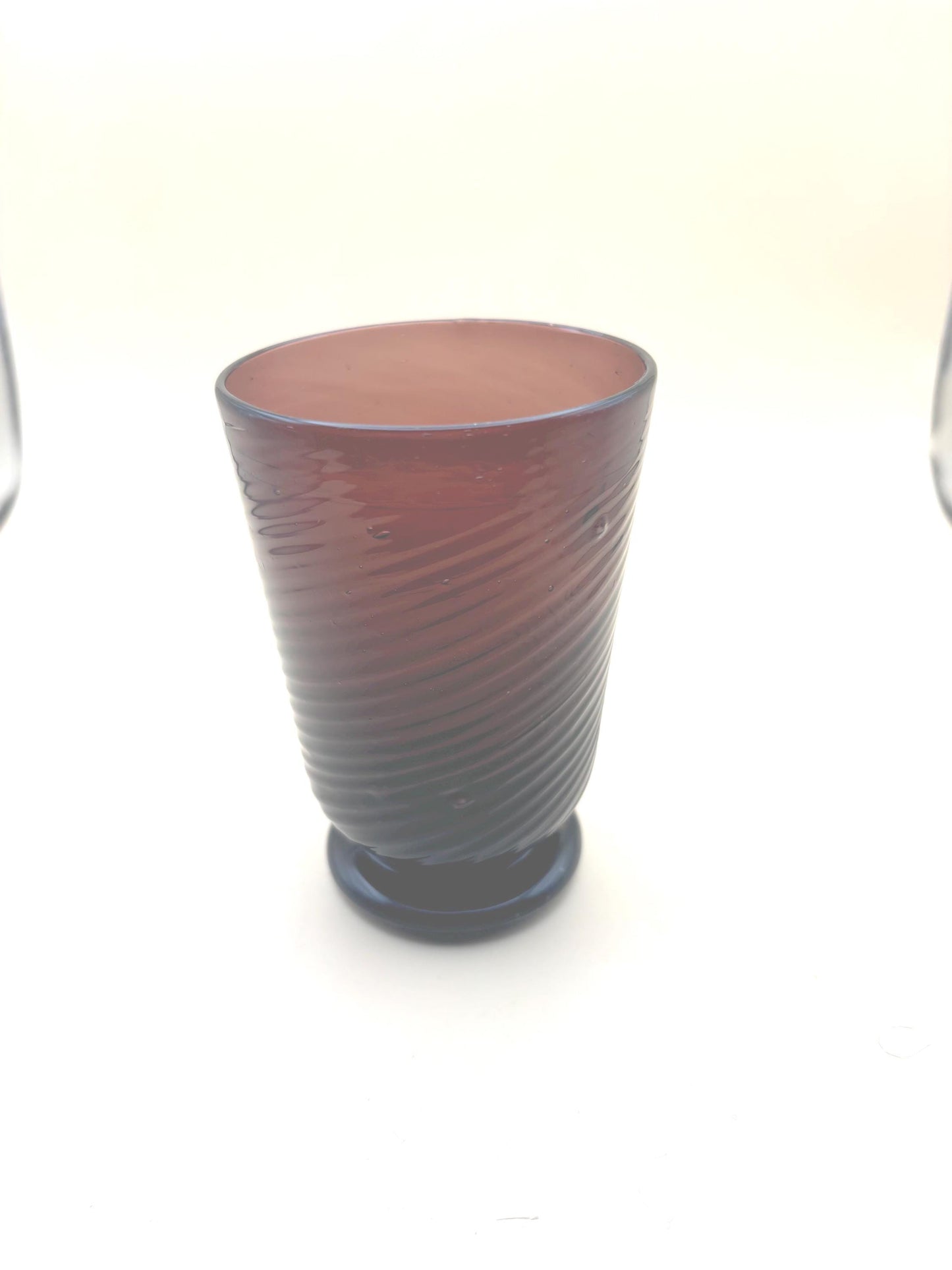 Hand Blown Amethyst Glass Pretty Purple Mid Century Glassware Glass Art Vase