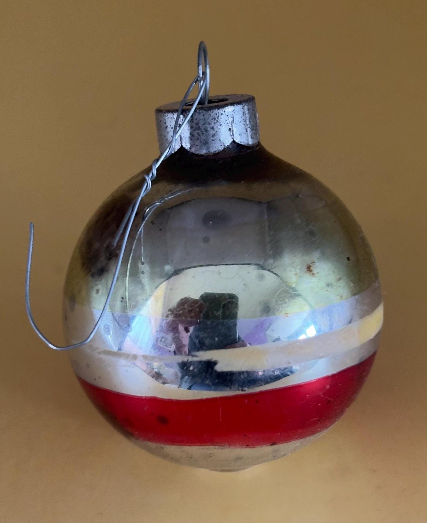 Shiny Brite Striped Ball Ornament Circle Circa 1940’s Lover Antiques and Vintage