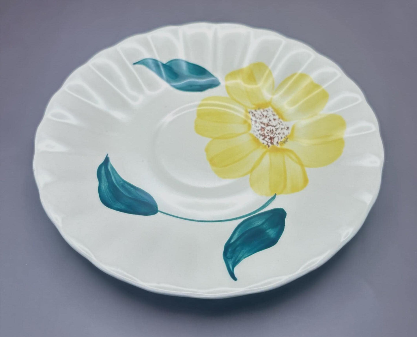 Blue Ridge Southern Potteries Saucer Plate, Ridge Daisy Yellow Flower Design, Lover Antiques and Vintage