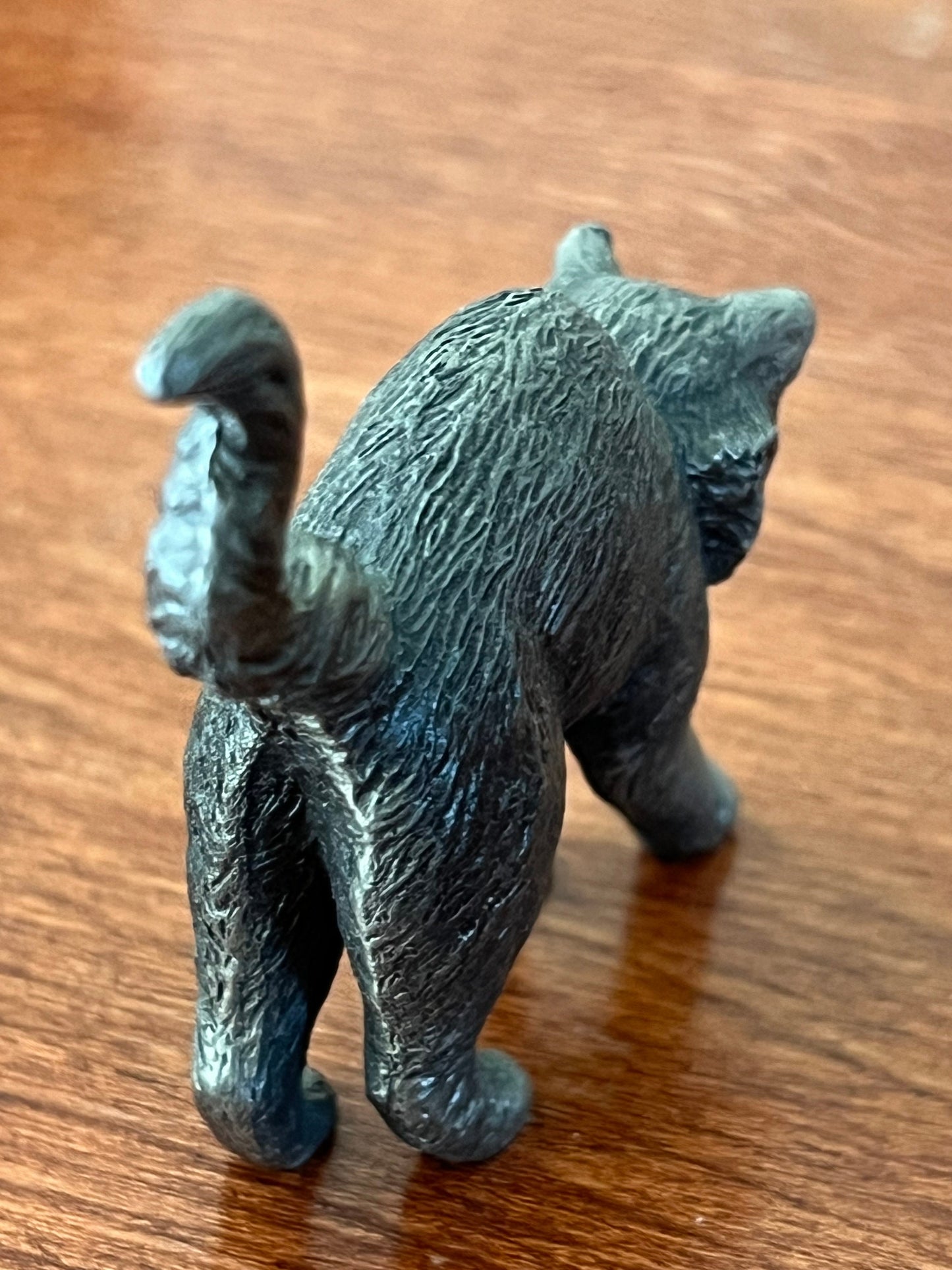 Vintage Pewter Cat Franklin Mint Figurine, House of Faberge Cat, Gray Cat Statue, Lover Antiques and Vintage