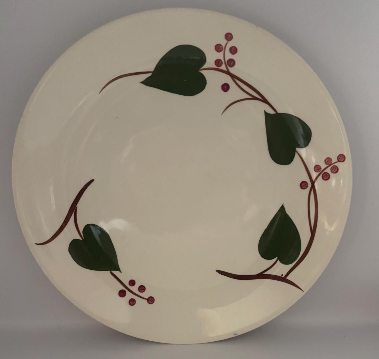 Blue Ridge Stan Home Ivy Dinner Plate, by Southern Potteries, Circa 1930's, Hearts Together Forever Platter, Lover Antiques and Vintage