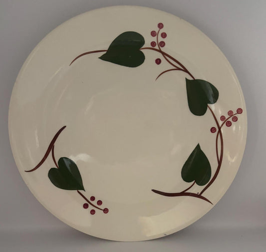 Blue Ridge Stan Home Ivy Dinner Plate, by Southern Potteries, Circa 1930's, Hearts Together Forever Platter, Lover Antiques and Vintage