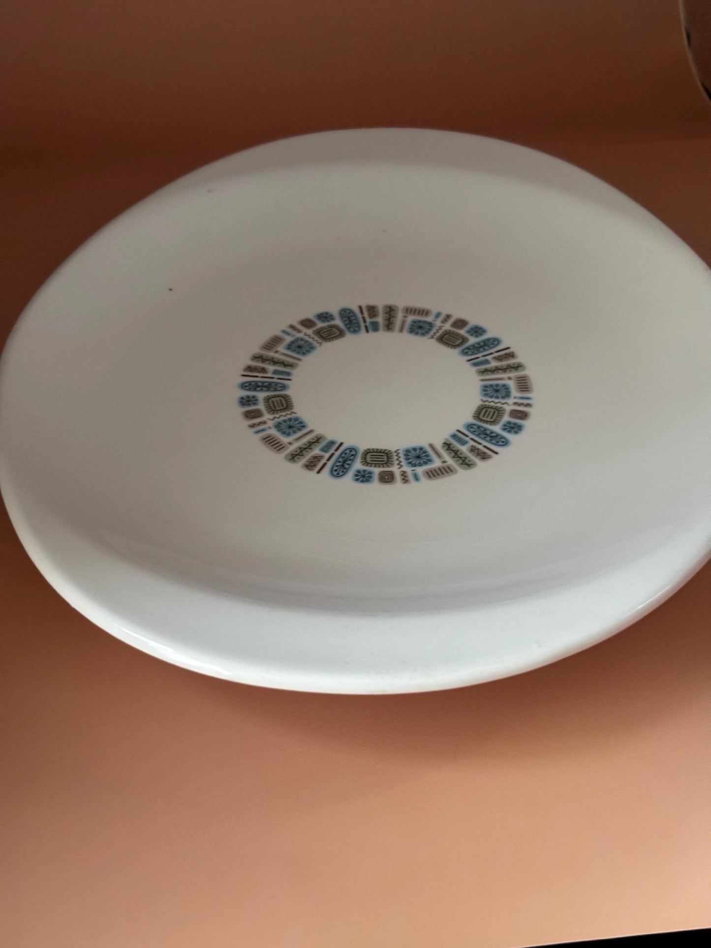 Vintage Canonsburg Pottery Temporama Pattern Large Platter Dinner Tray Lover Antiques and Vintage