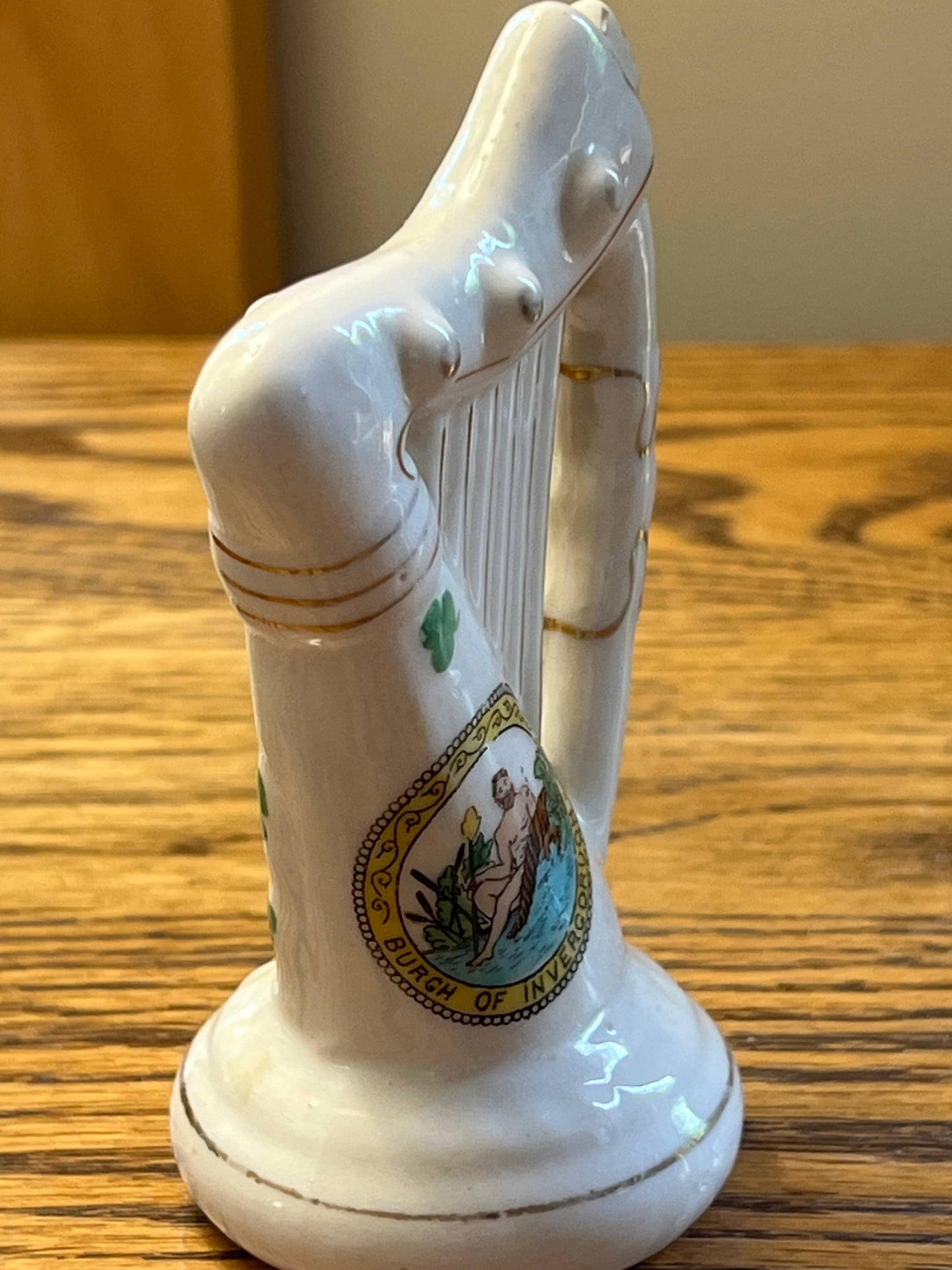 Vintage Harp Porcelain Figurine by Swan China England Harp Figure Lover Antiques and Vintage