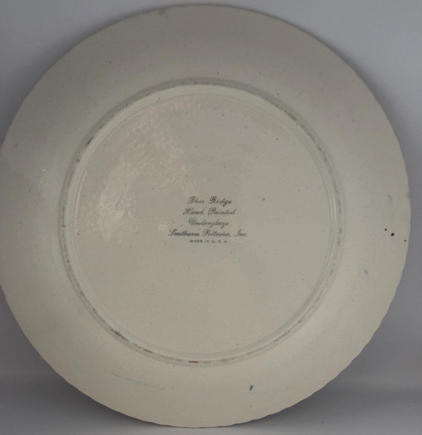 Blue Ridge Blue Bell Bouquet Plate, by Southern Pottery, Circa 1930's, Lover Antiques and Vintage