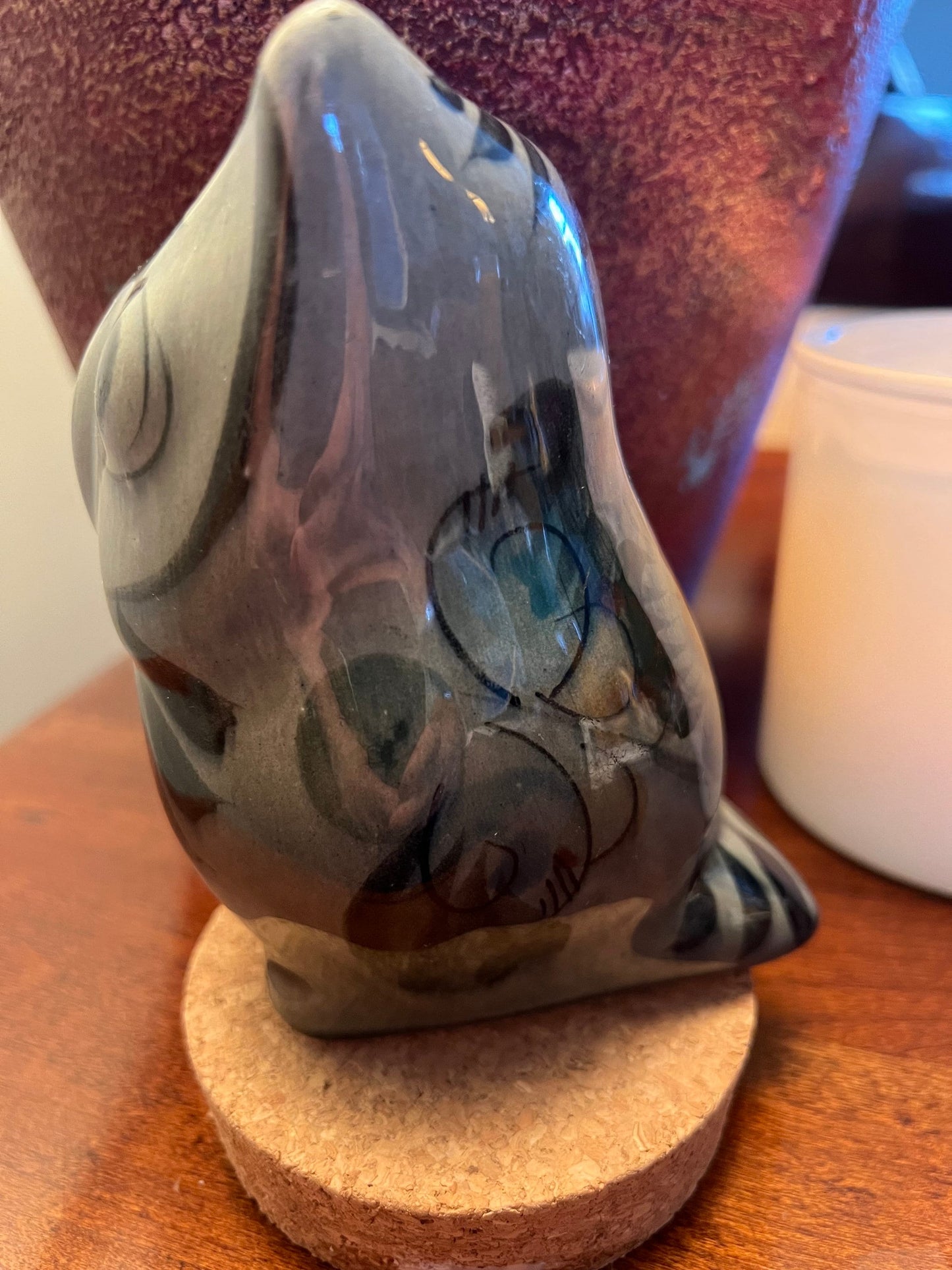 Vintage Tonala Pottery Owl - El Palomar Ken Edwards - Mexican Folk Art