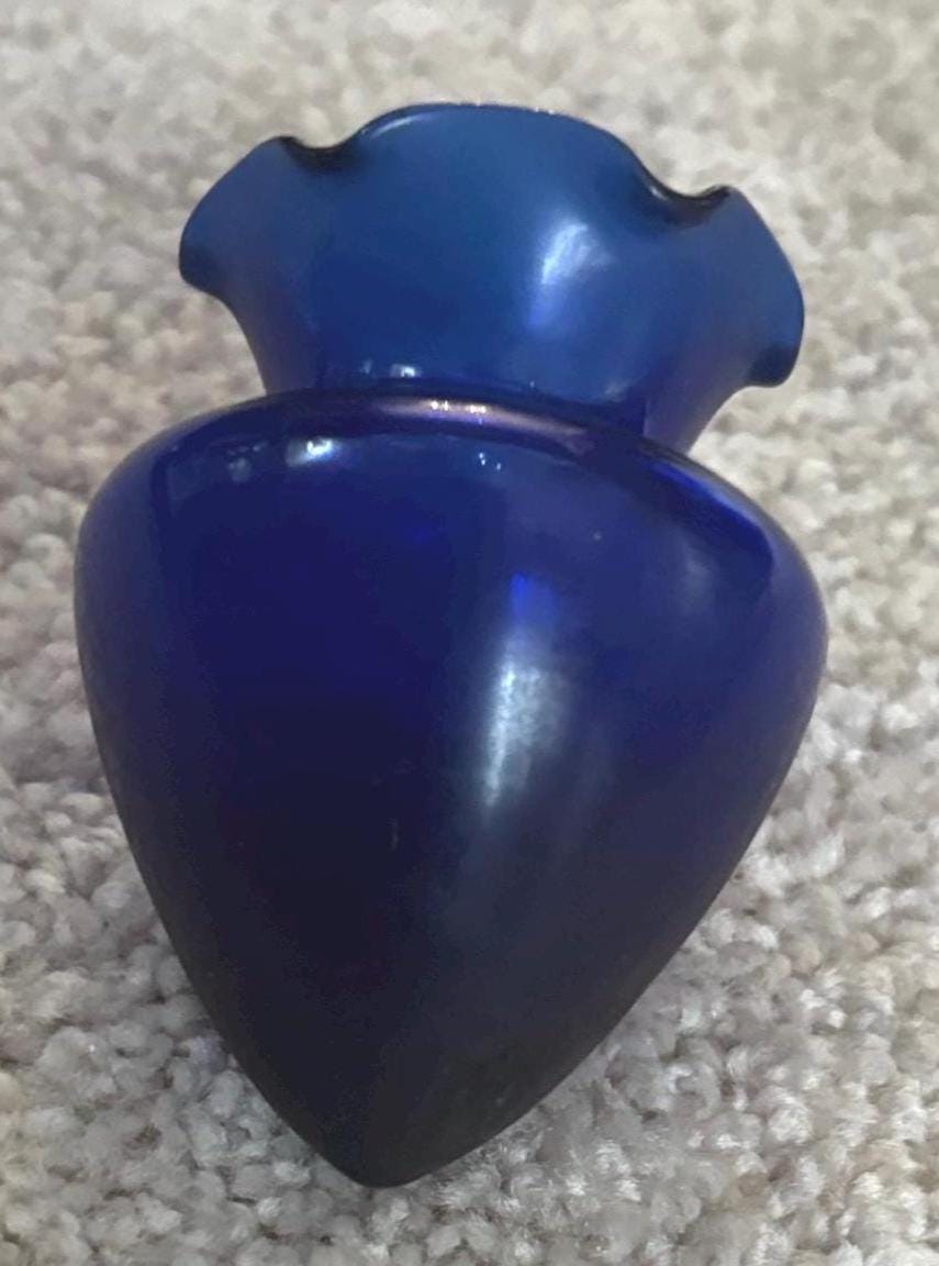 Vintage Cobalt Blue Glass Bulb Cup Replacement for Musical Note Wall Hanging Lover Antiques and Vintage