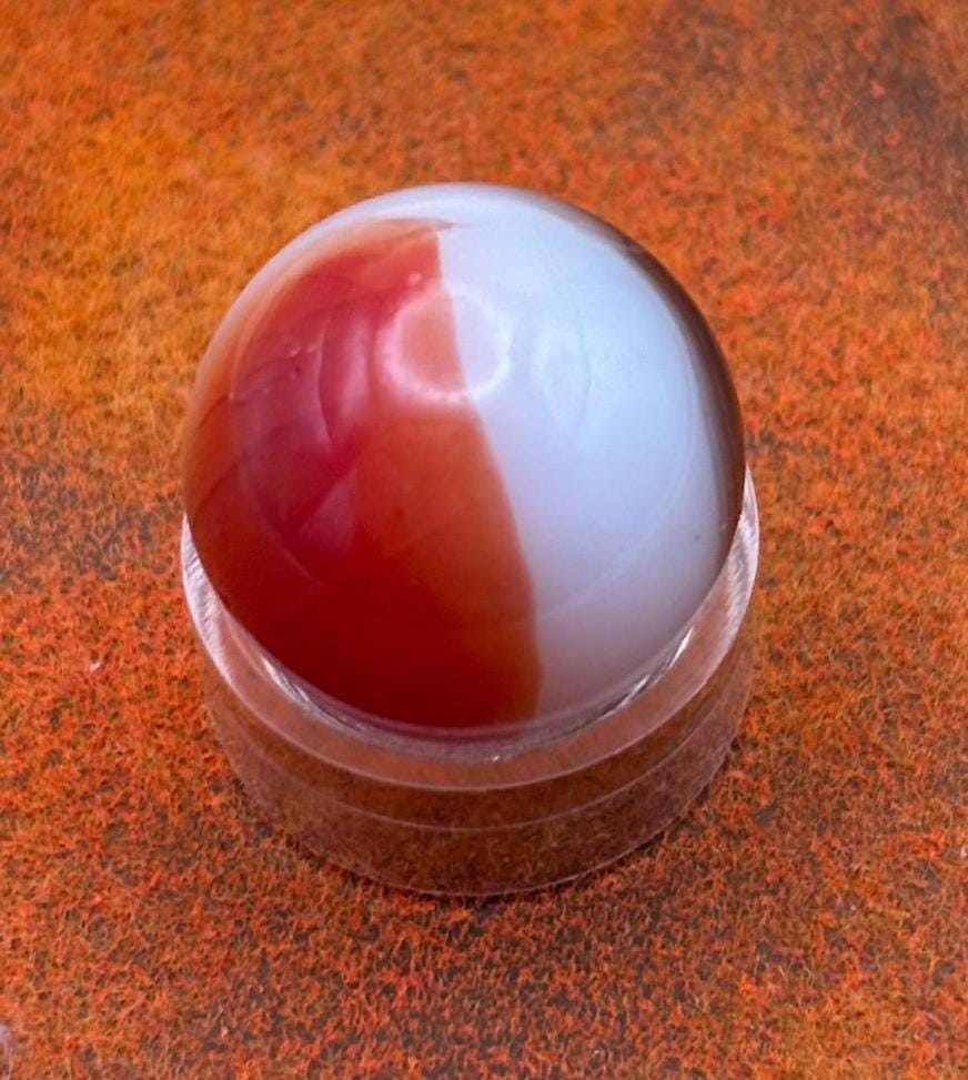 Vintage All Red Glass Marble Orange Brown White Glass Marble Lover Antiques and Vintage