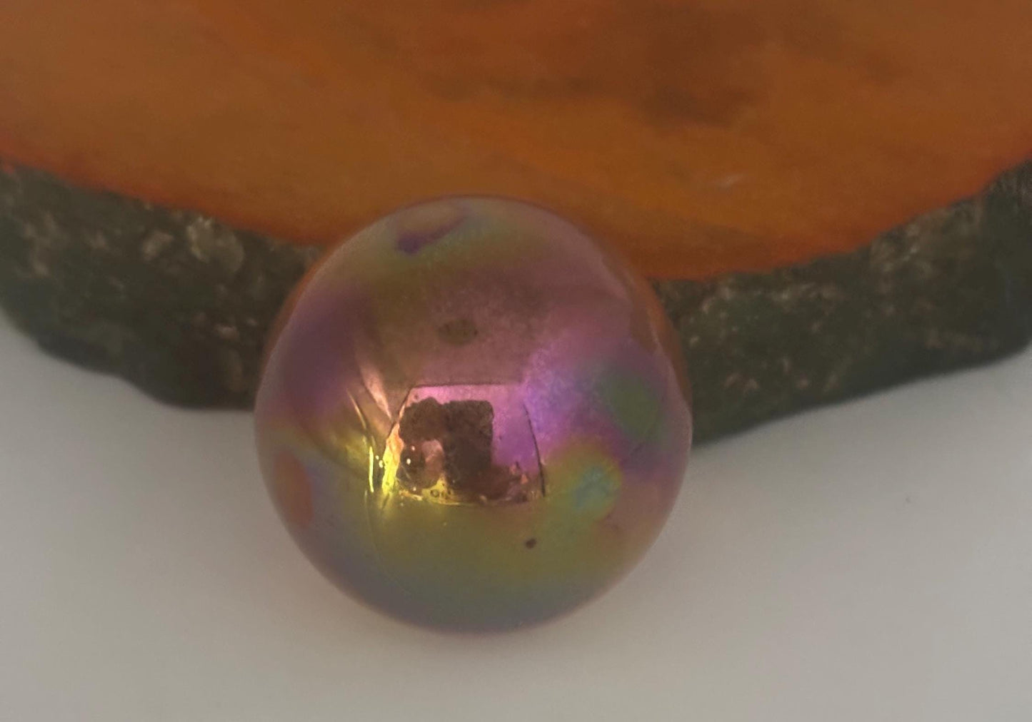 Rainbow Aura Ocean Jasper Paperweight Sphere Crystal Healing Stone Unique Desk Decor