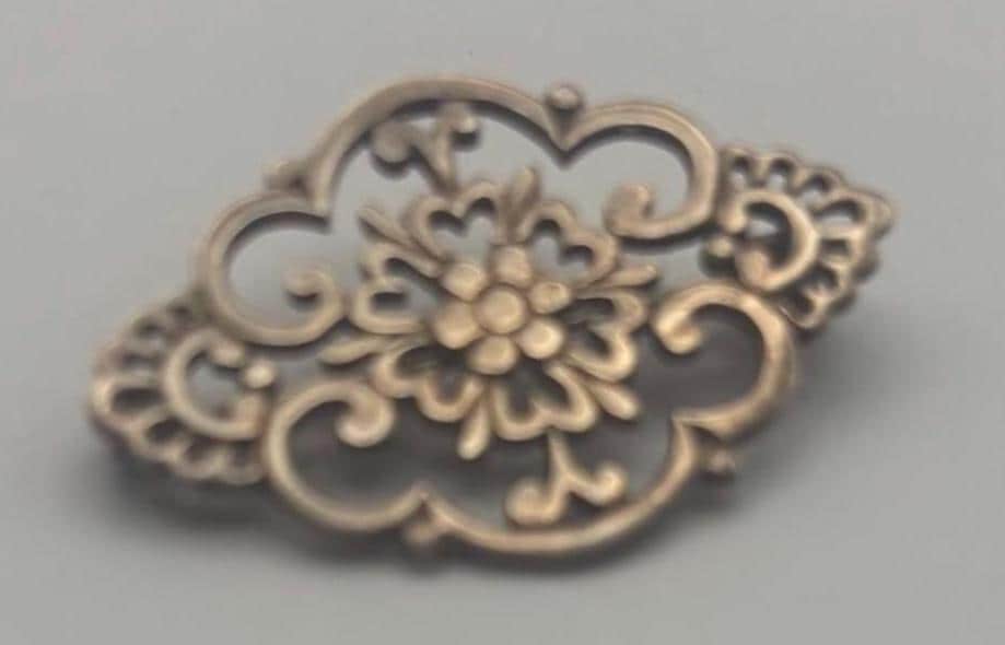 Vintage Sterling Silver Open Work Floral Pin Brooch Lover Antiques and Vintage