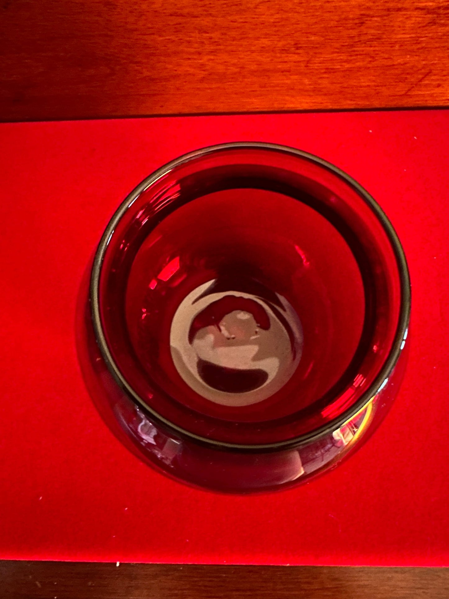 Vintage Ruby Red Glass Vase: Mini Art Glass Pitcher