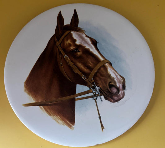 Vintage Hyalyn Horse Trivet USA Porcelain Trivet or Wall Hanging Round Number 5076 Lover Antiques and Vintage