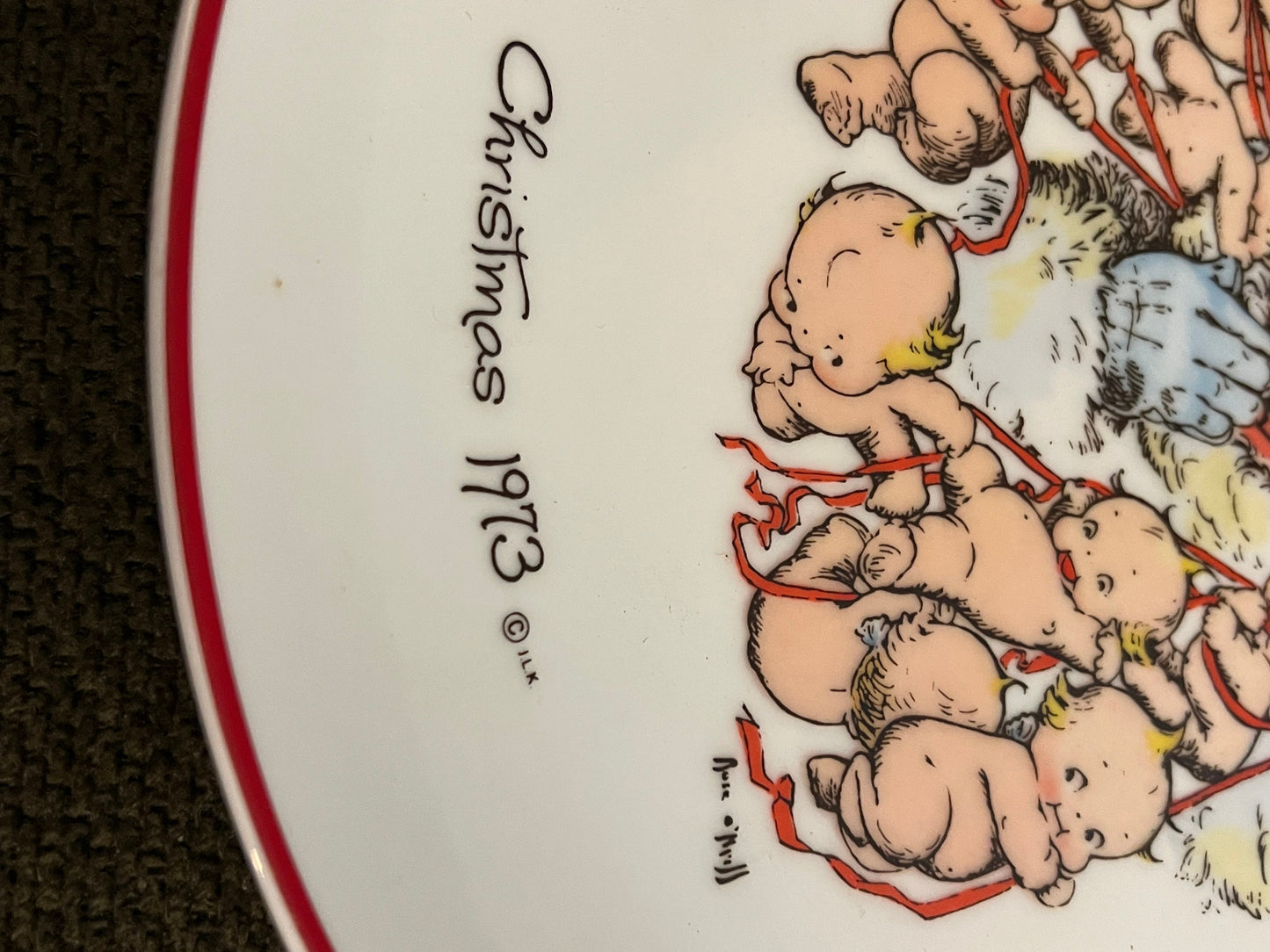 Vintage 1973 Kewpie Doll Christmas Plate: Santa 'Let Joy Be Everywhere'