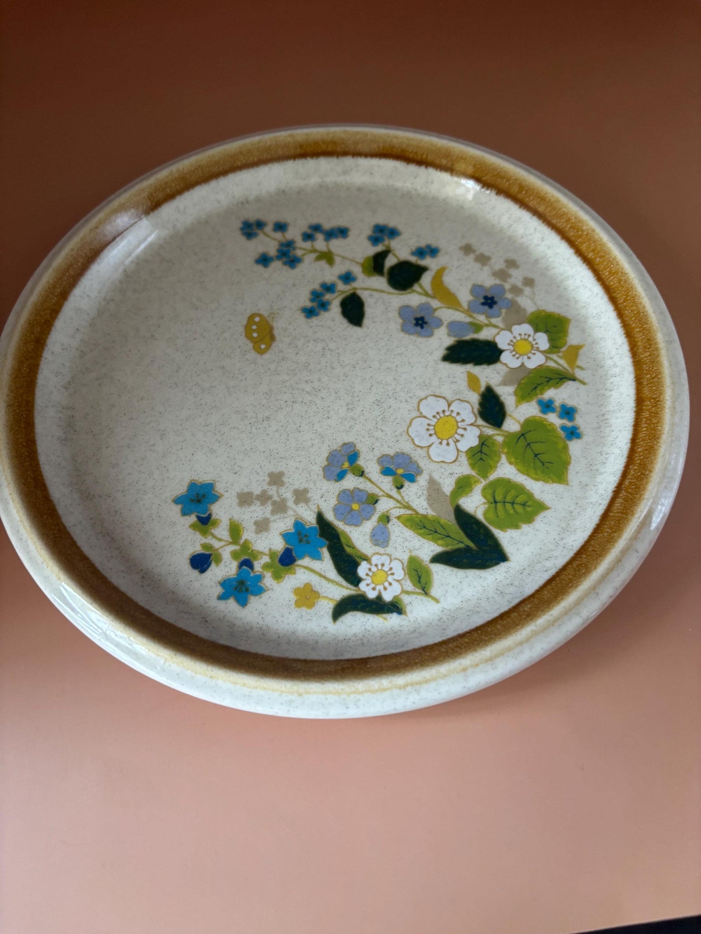 Vintage Mikasa Salad Plate Stone Manor Stoneware F5827 Sweet Briar Blue & White Flowers Lover Antiques and Vintage