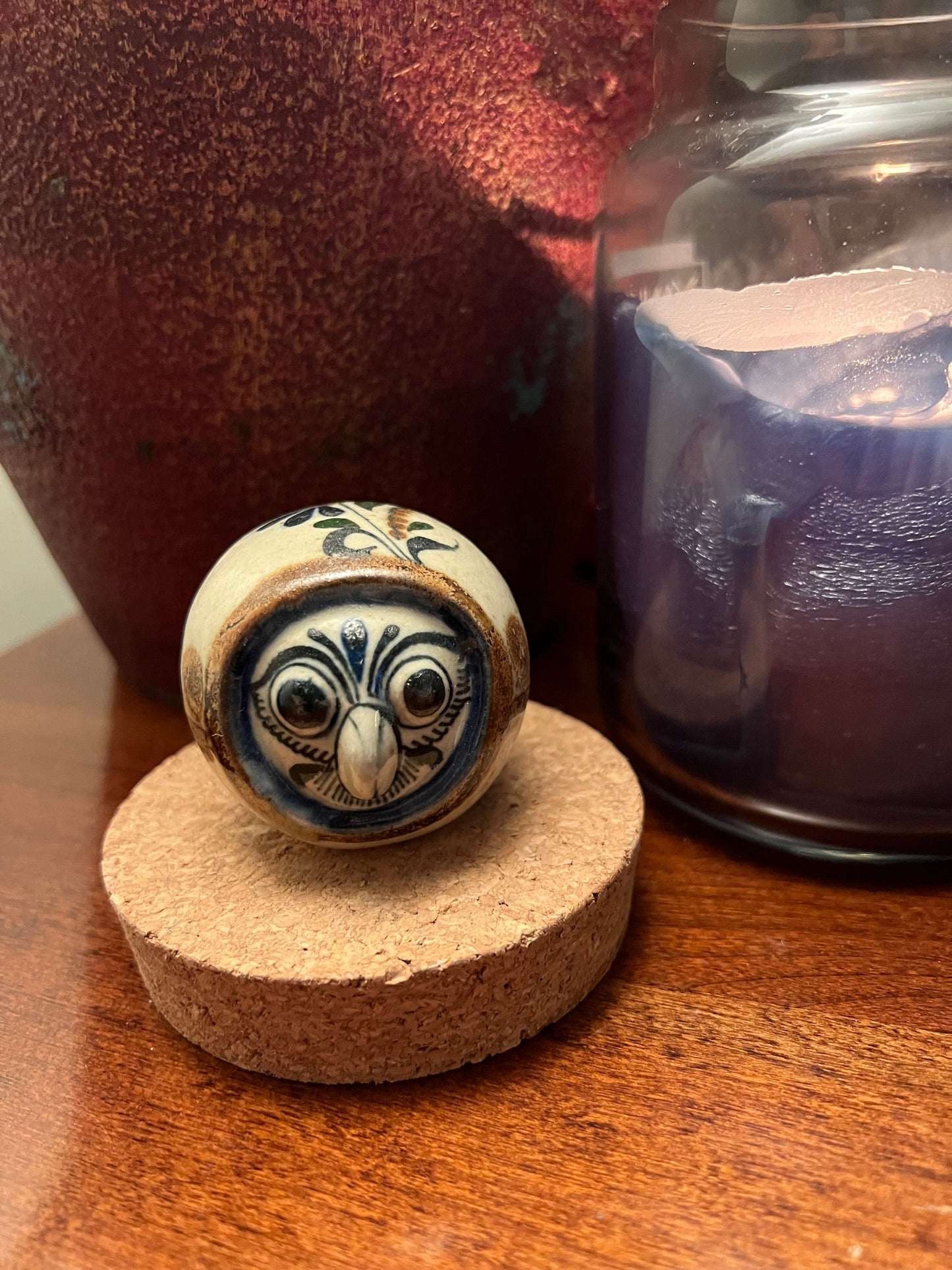 Vintage Tonala Mexican Pottery Owl - El Palomar Ken Edwards