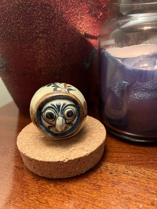 Vintage Tonala Mexican Pottery Owl - El Palomar Ken Edwards