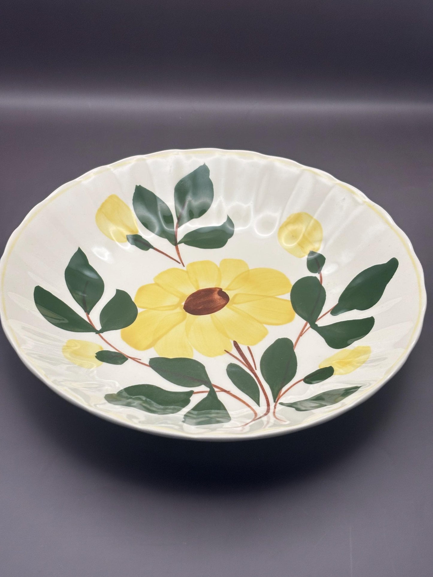 Blue Ridge Southern Potteries Serving Bowl, Ridge Daisy Yellow Flower Design, Lover Antiques and Vintage