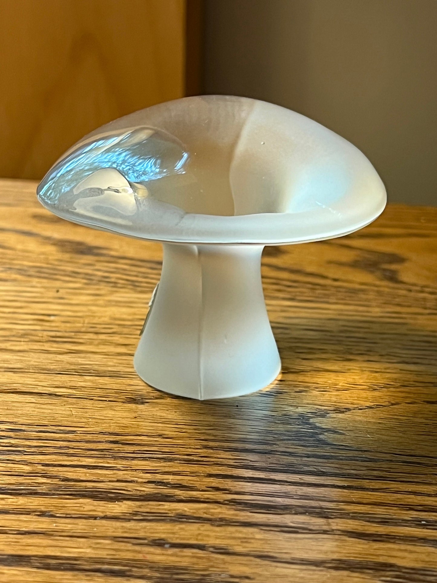 Vintage Viking Mushroom Glass Art Frosted Mushroom Figurine Lover Antiques and Vintage