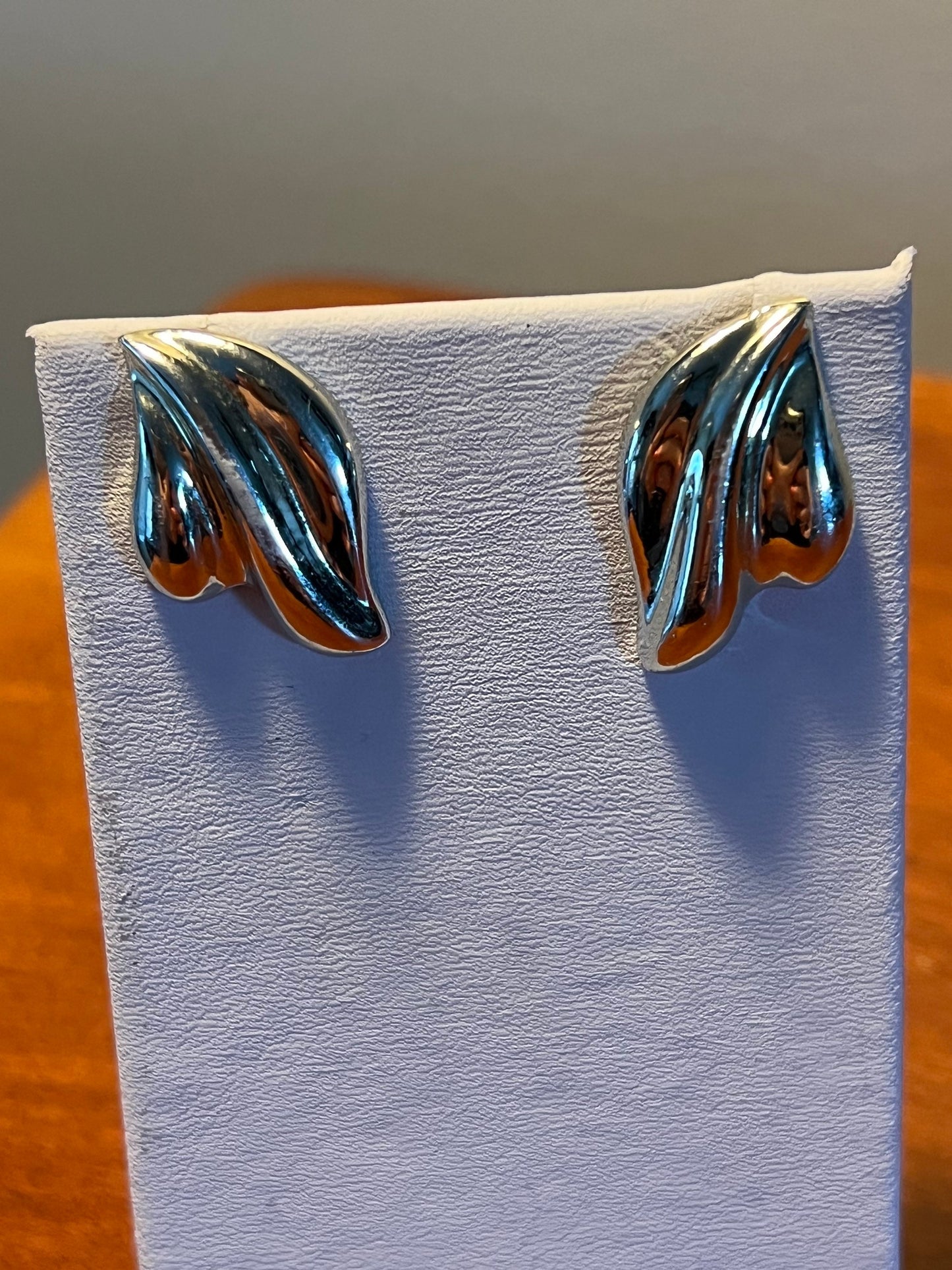 Vintage Sterling Silver Swirl Stud Earrings