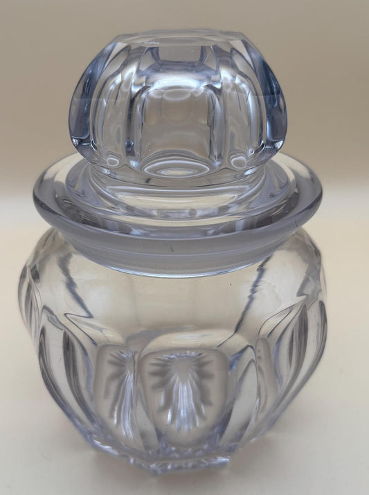 Antique Apothecary Jar with Lid Cut Crystal Glass Footed Vase Lover Antiques and Vintage