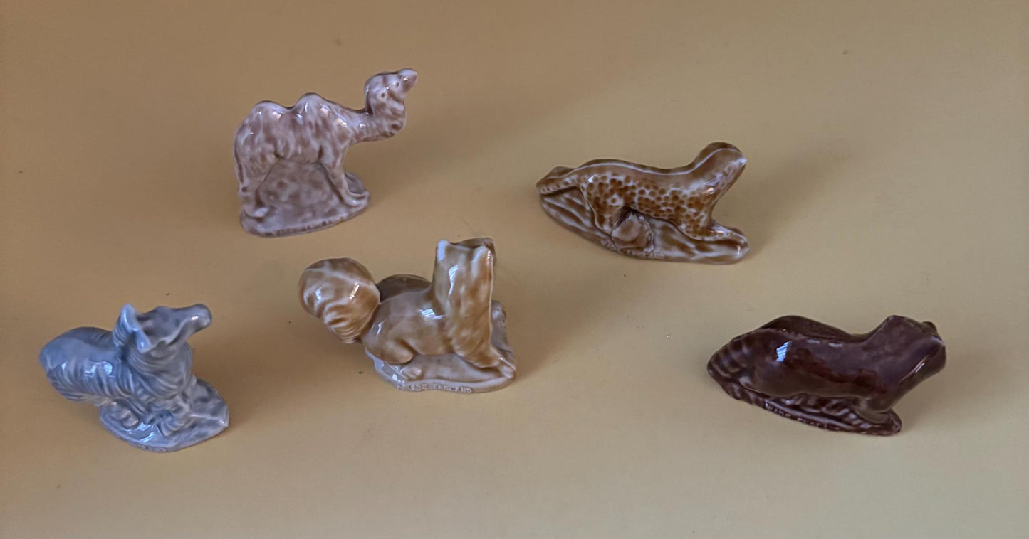 Vintage Wade of England Miniature Animals Collection Zebra Squirrel Raccoon Camel Lion Lover Antiques and Vintage
