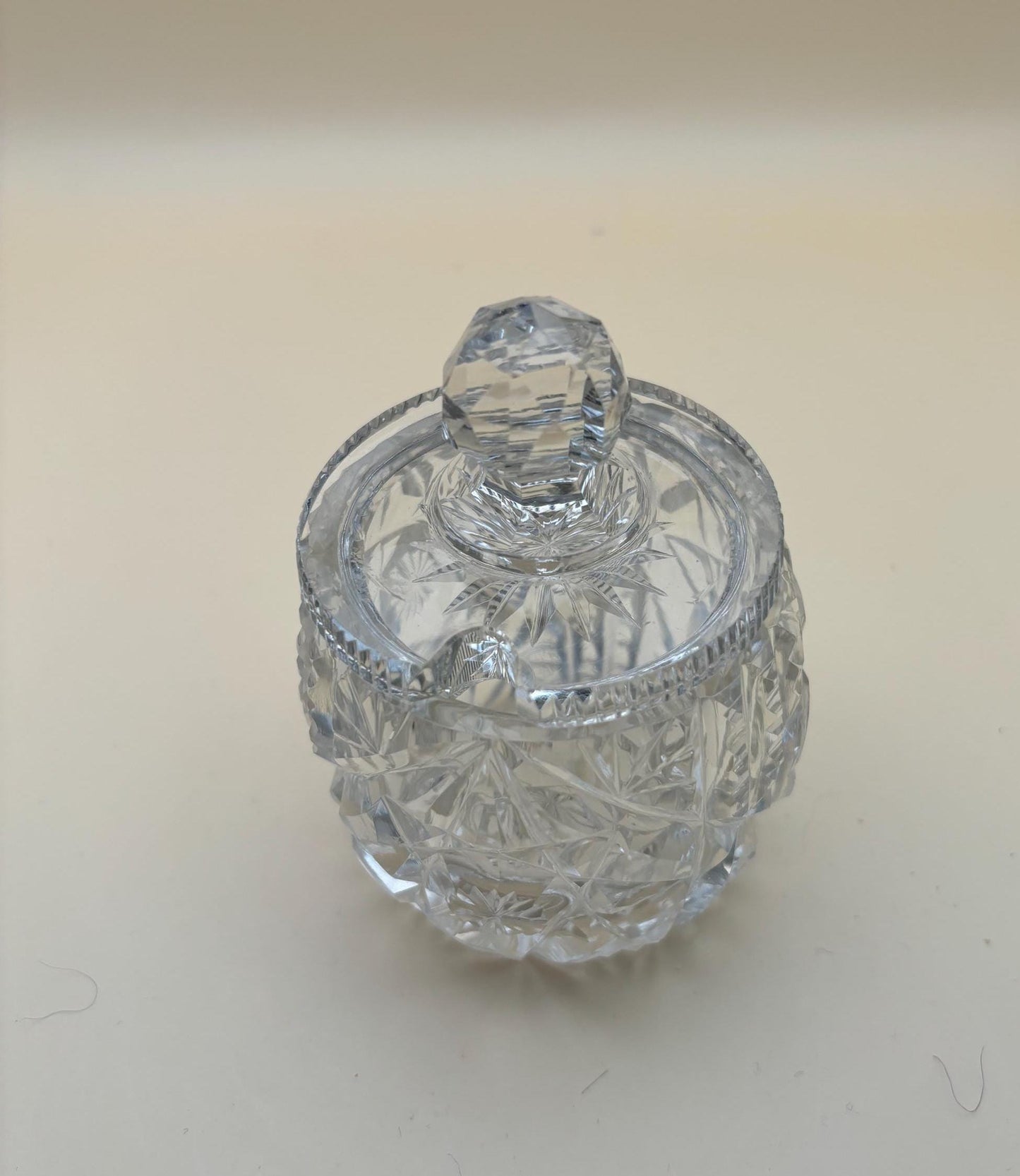 Antique Cut Crystal Sugar Bowl with Lid Lover Antiques and Vintage