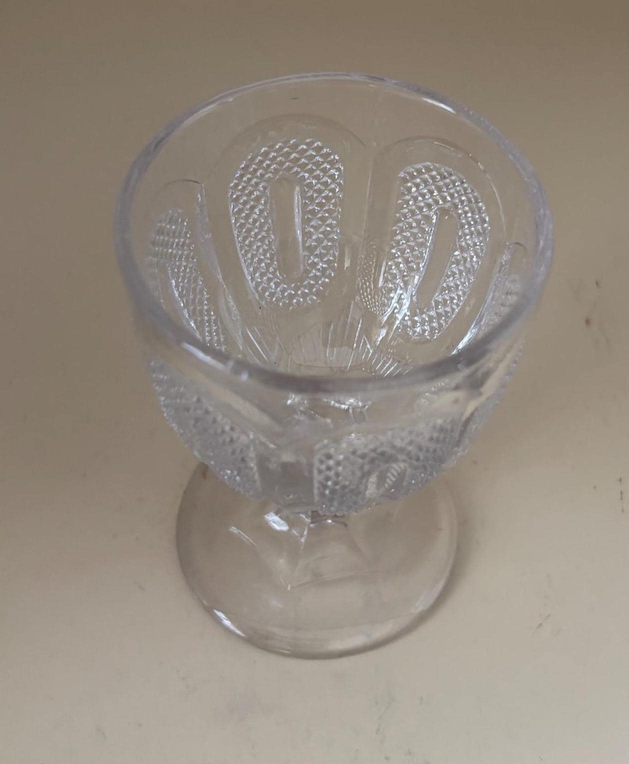 Antique Hobbs Brockunier Glass Goblet, Buckle Design Glass Goblets, Lover Antiques and Vintage