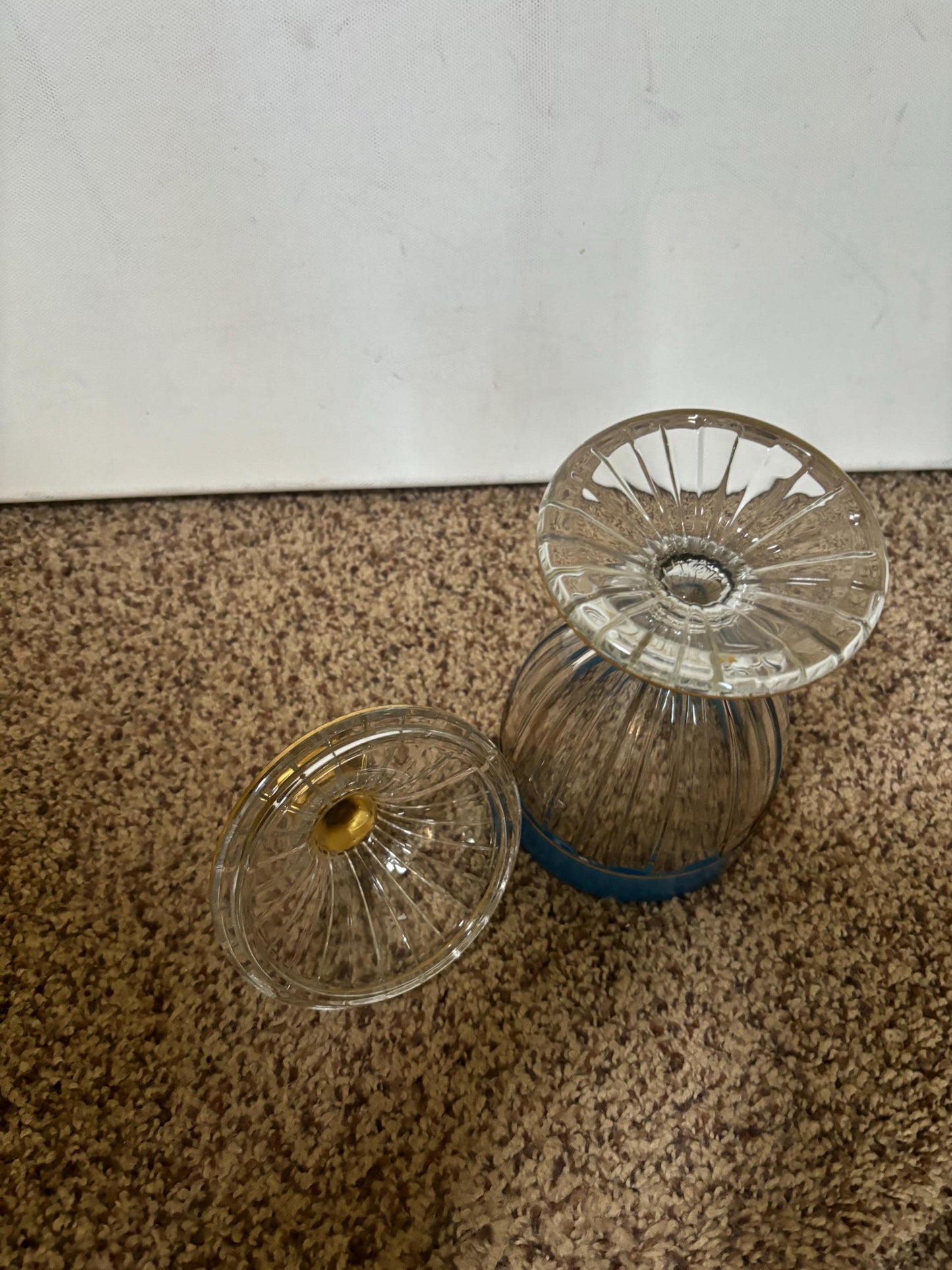 Vintage Heisey Divided Covered Crystal Glass Dish with Lid 3 Part Divided Plate Lover Antiques and Vintage