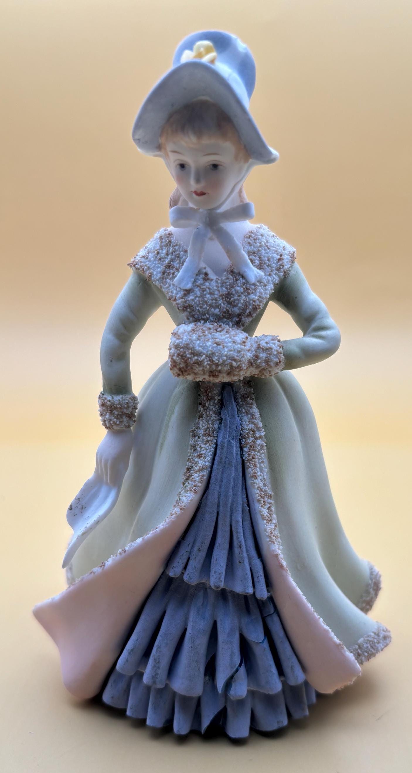 Vintage Lefton Victorian Woman Hand Painted Porcelain Figurines Japanese Lover Antiques and Vintage