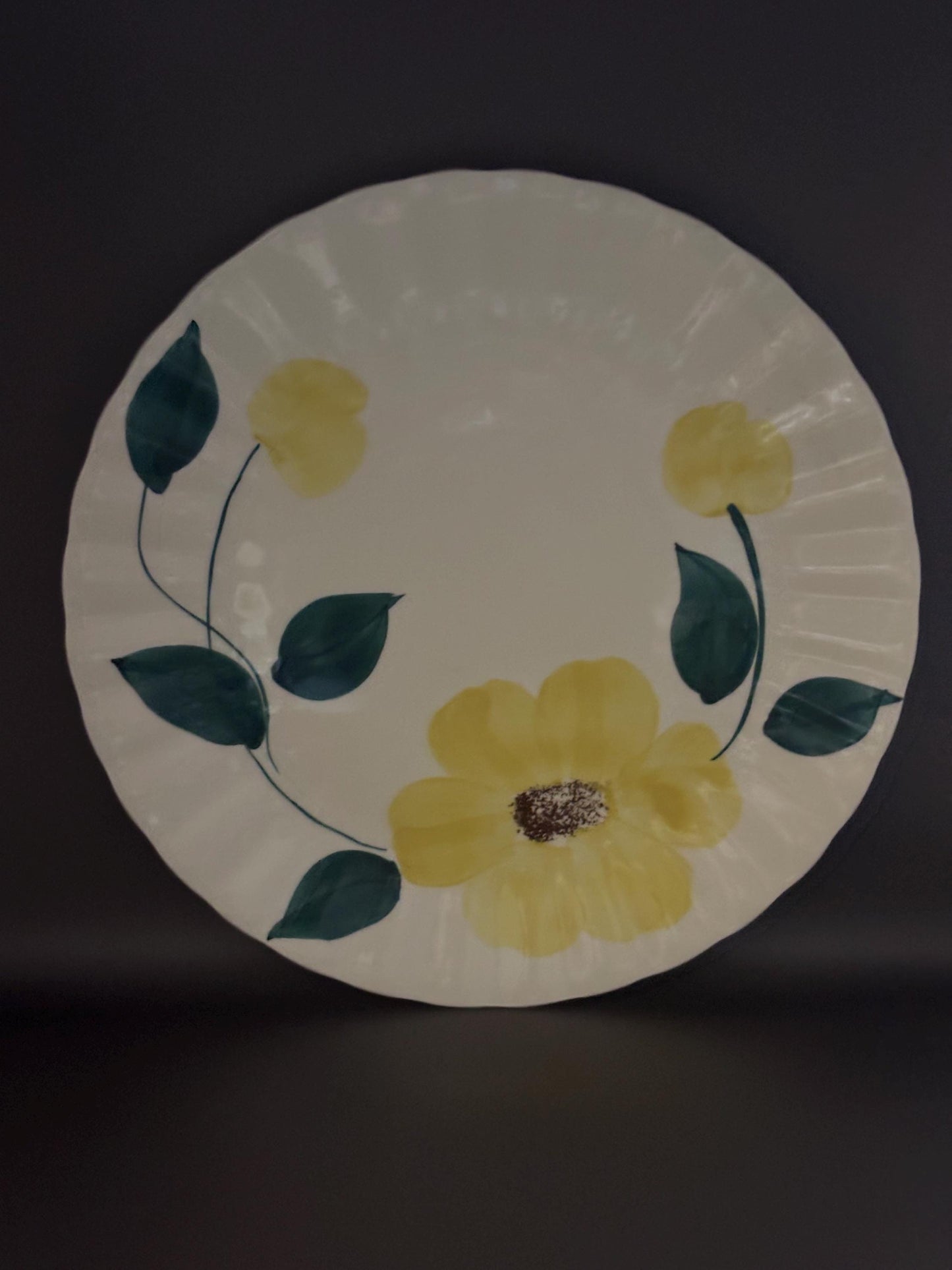 Blue Ridge Southern Potteries Dinner Plate, Ridge Daisy Yellow Flower Design, Lover Antiques and Vintage
