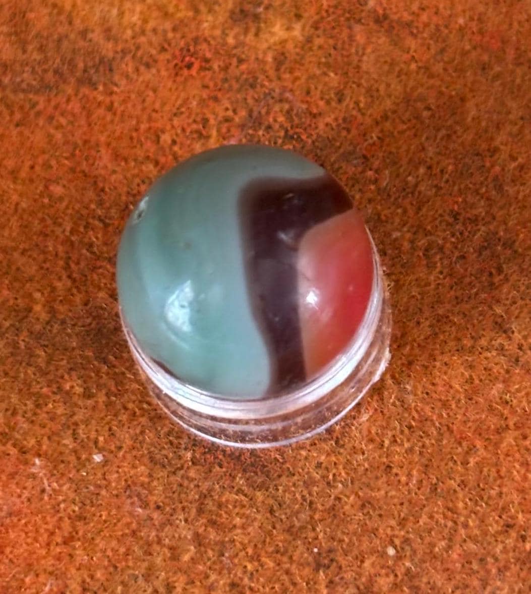 Vintage Vitro Black Line All Red Glass Marble Lover Antiques and Vintage