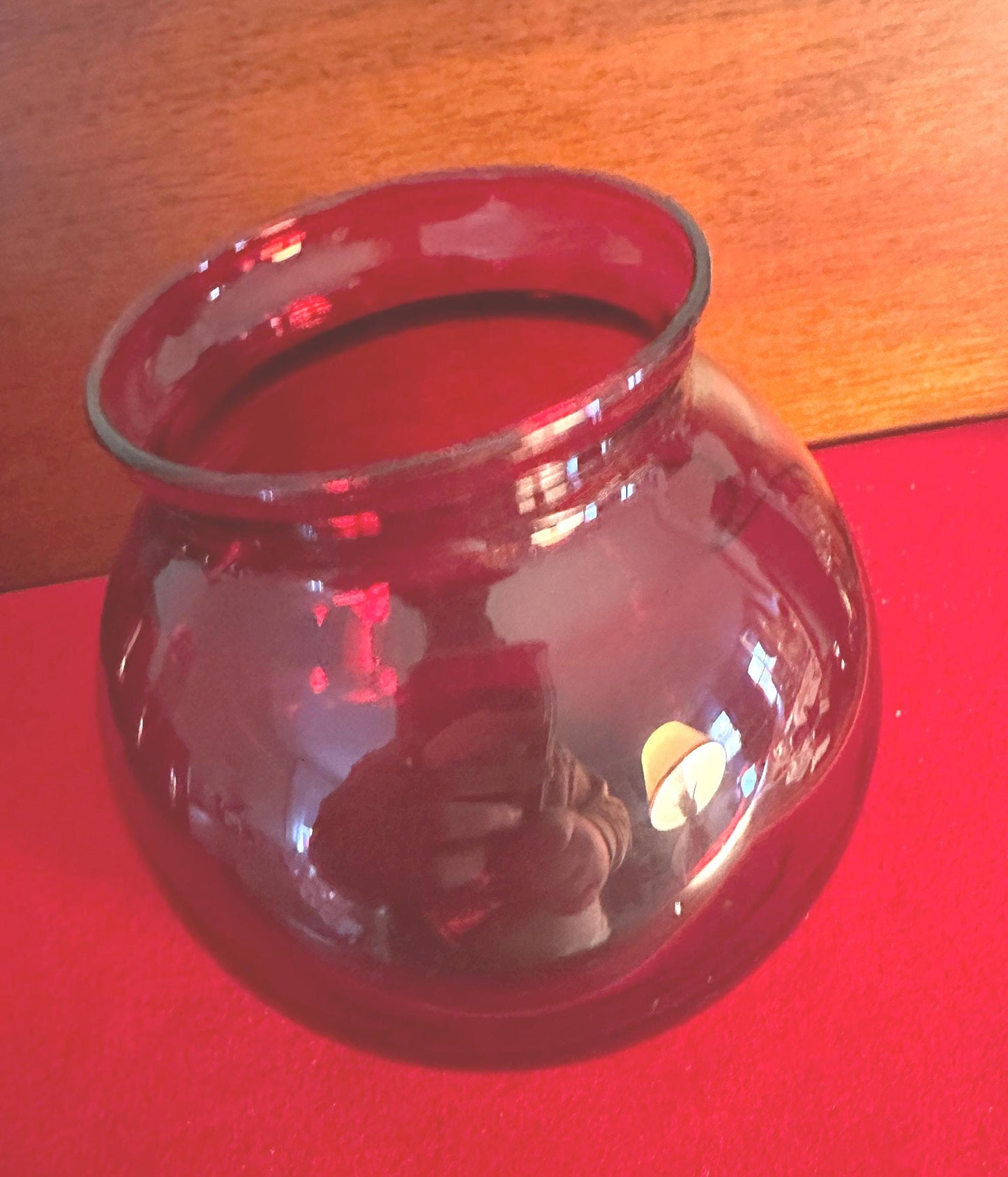 Vintage Ruby Red Glass Vase: Mini Art Glass Pitcher