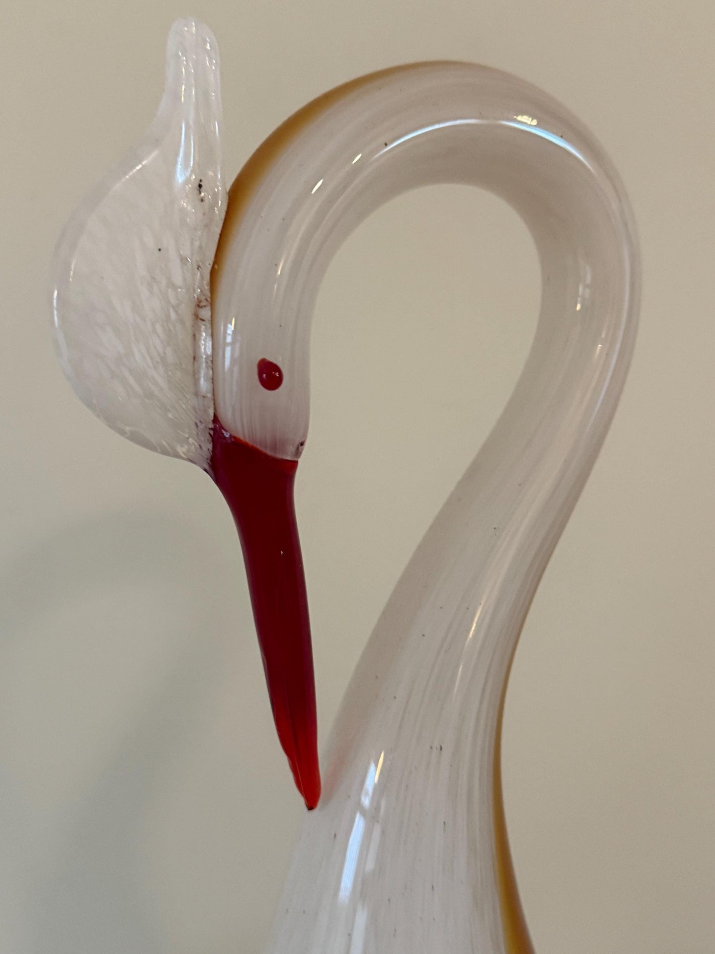 Vintage Hand Blown Glass Heron Pelican Bird Art Murano Style Glass Bird Art Lover Antiques and Vintage