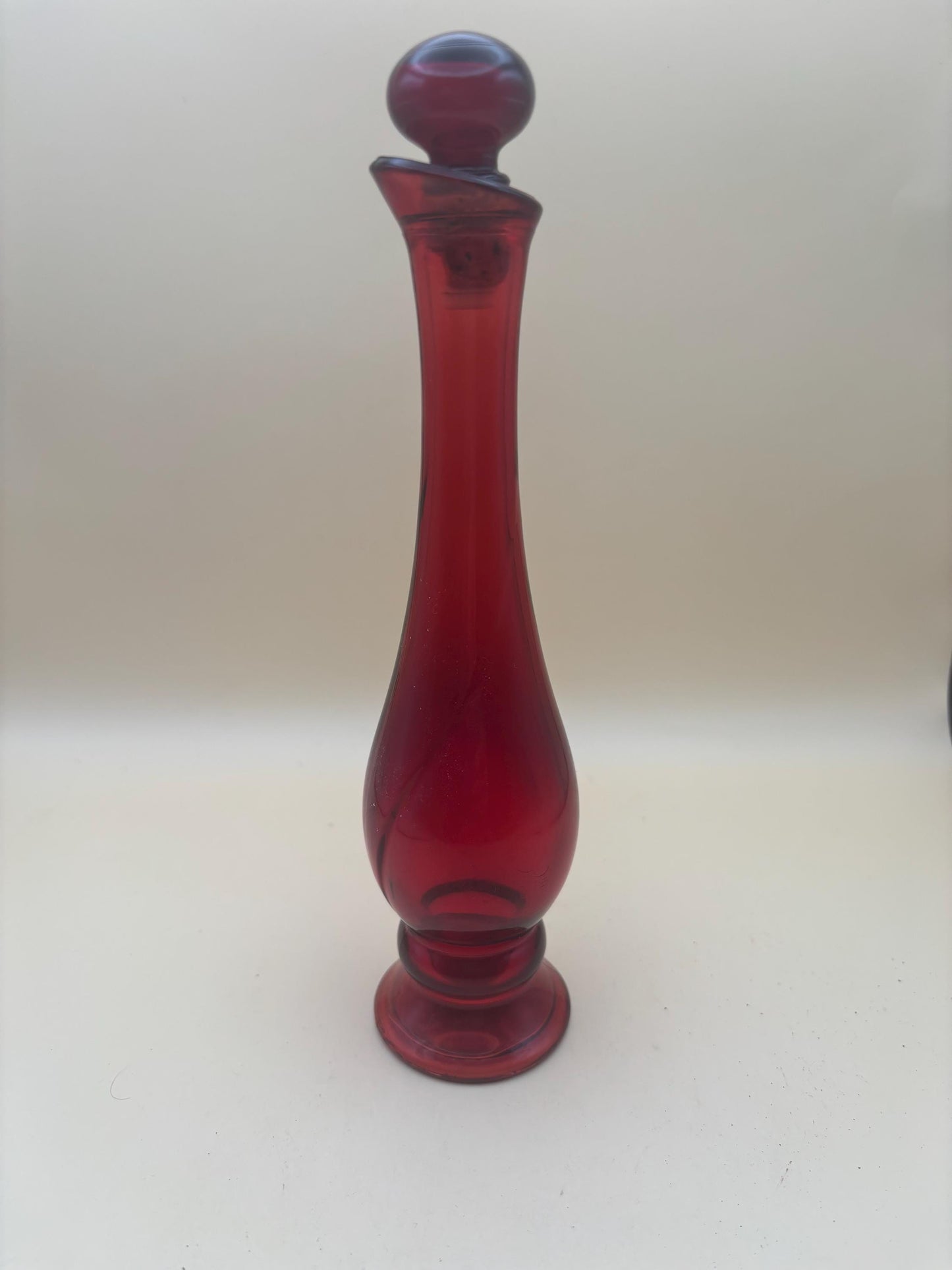 Vintage Avon Cologne Bottle Decanter with Stopper Ruby Red Vase Lover Antiques and Vintage