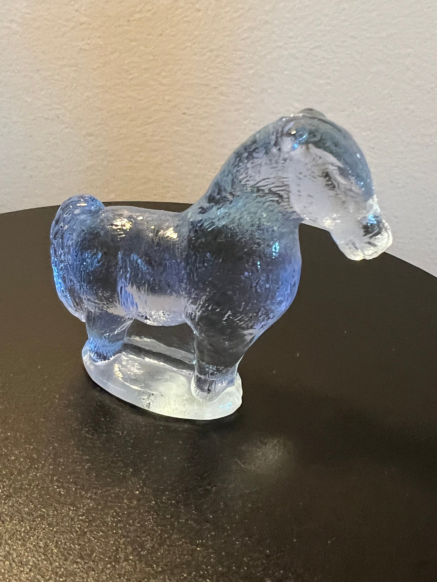 Vintage Summit Art Glass Horse: Amethyst Purple Figurine, USA Hand Pressed