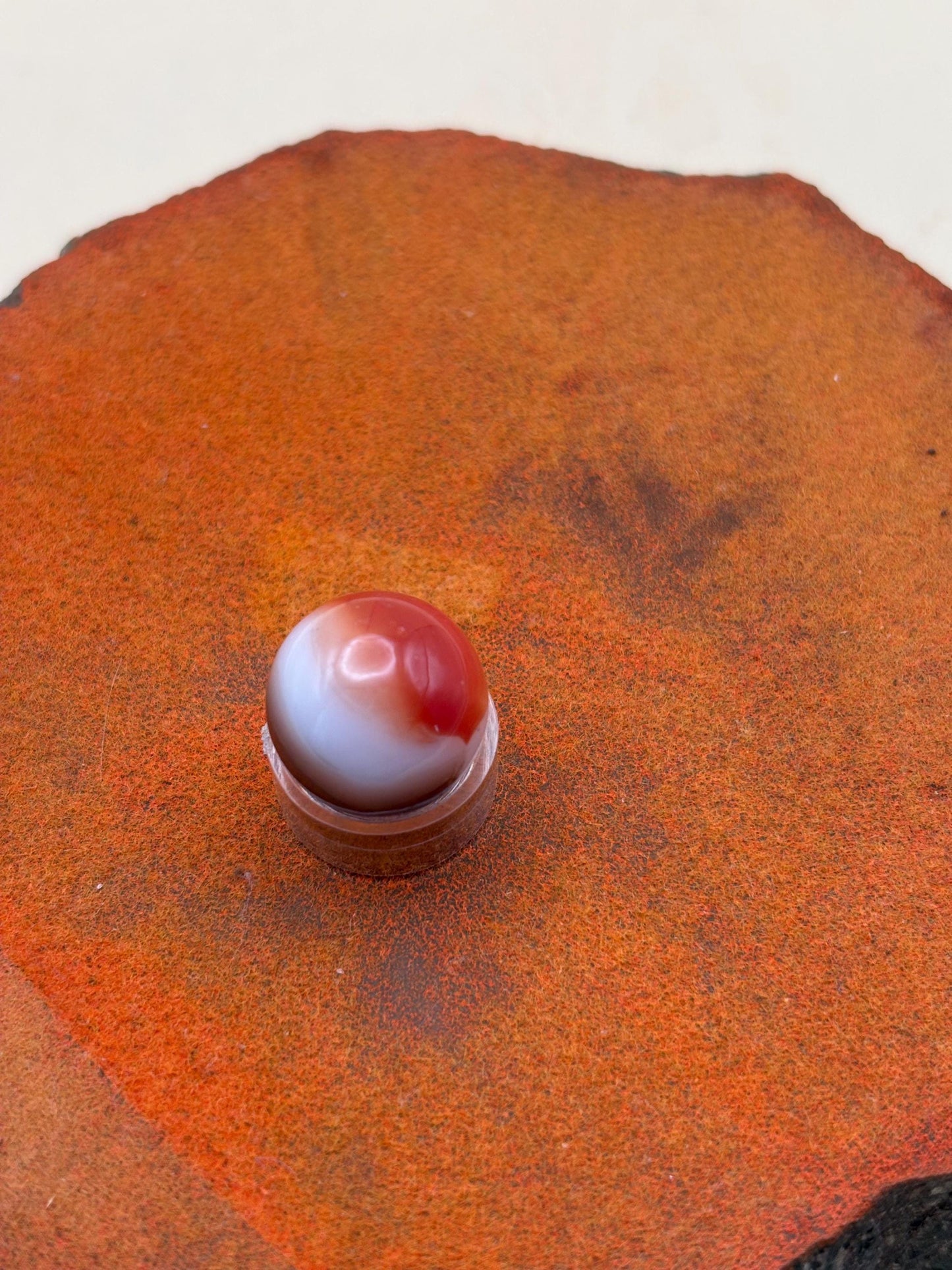 Vintage All Red Glass Marble Orange Brown White Glass Marble Lover Antiques and Vintage