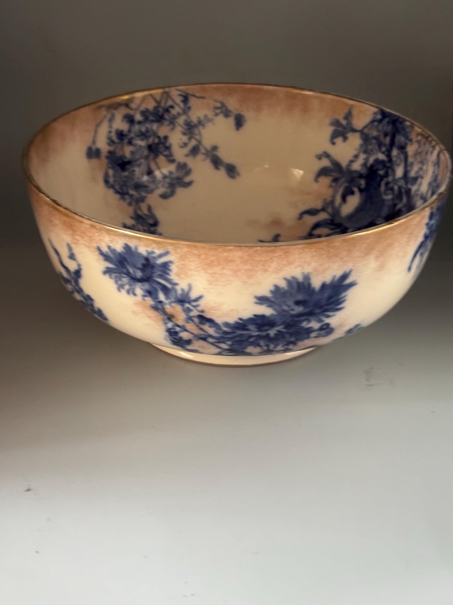 Antique Doulton Burslem Arundel Bowl, Cobalt Blue on Porcelain Bowl Lover Antiques and Vintage
