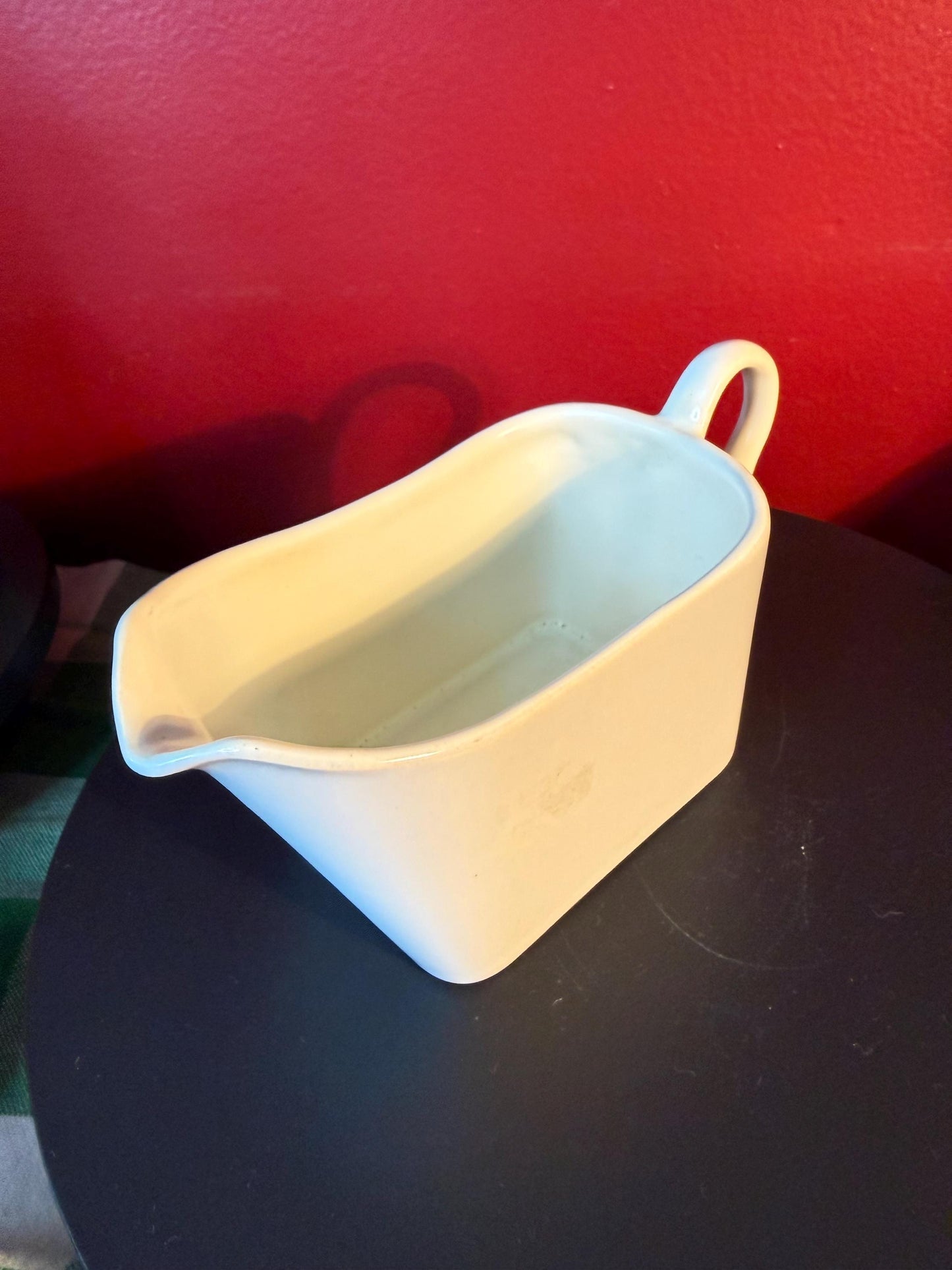 Vintage Franciscan White Ceramic Creamer Gravy Dish Mid Century Modern Kitchenware
