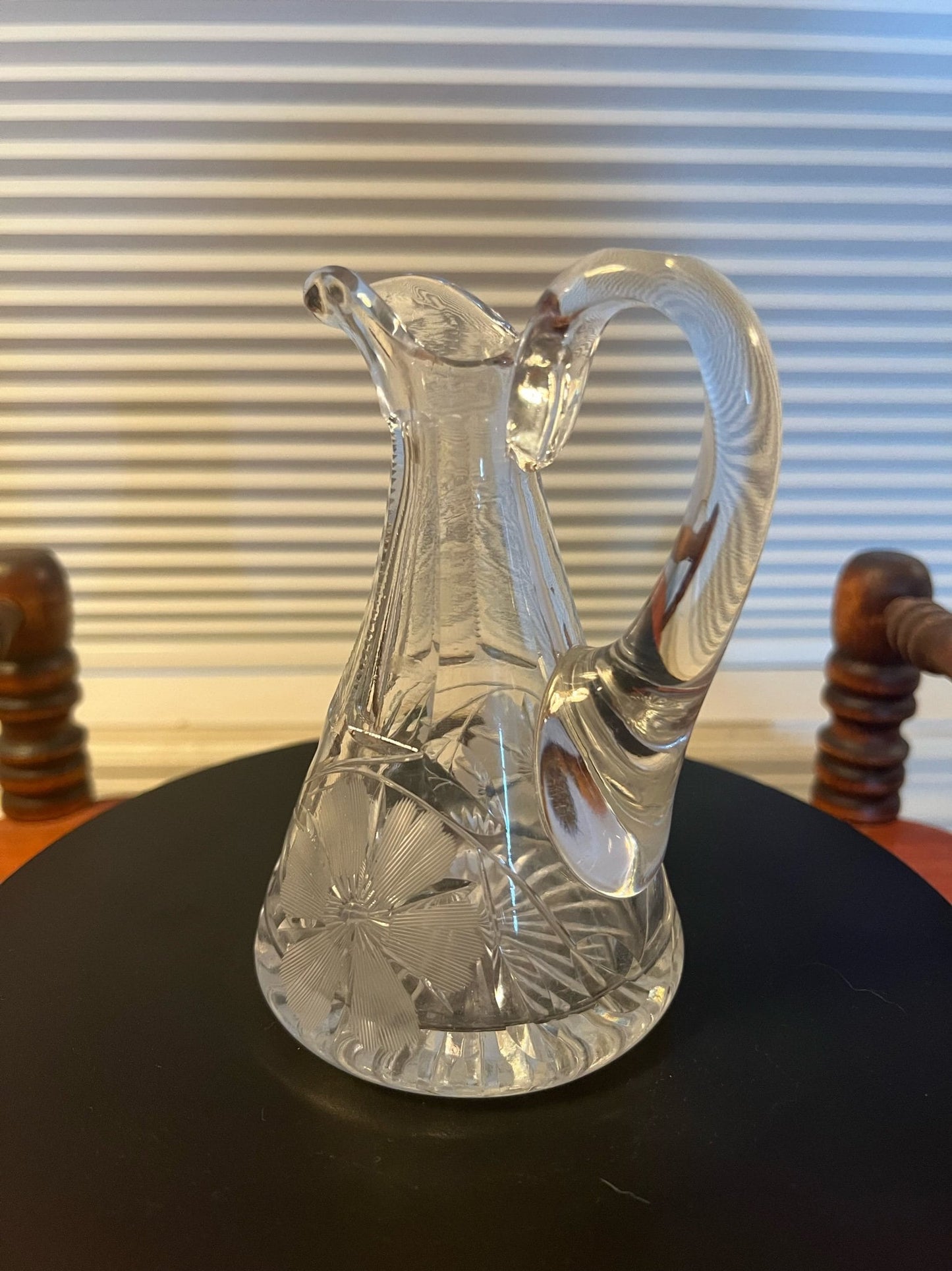 Antique ABP American Brilliant Cut Crystal Cruet Vase with Handle