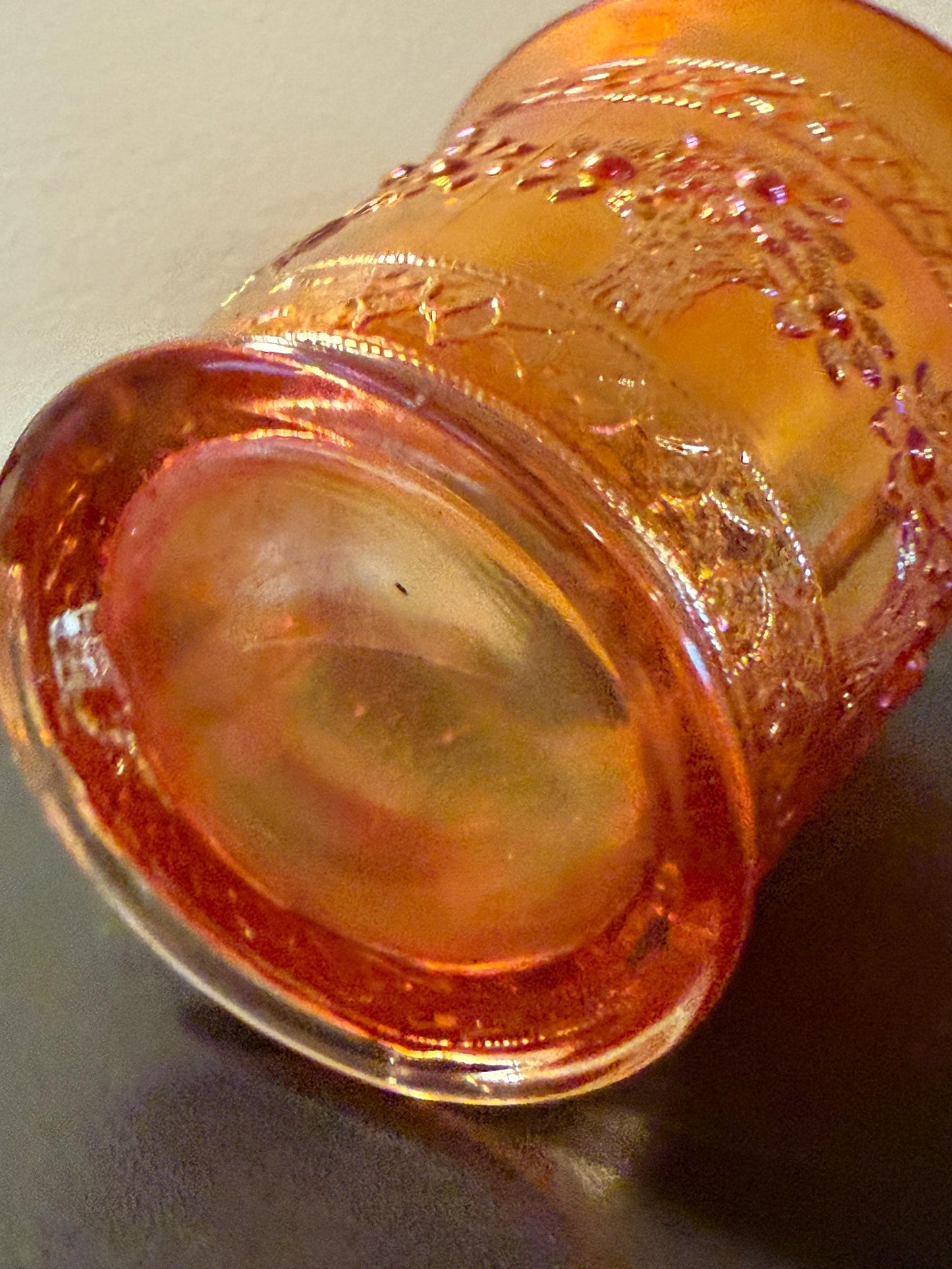 Antique Fenton Marigold Carnival Glass Mug Orange Carnival Glass Cup with Handle Lover Antiques and Vintage